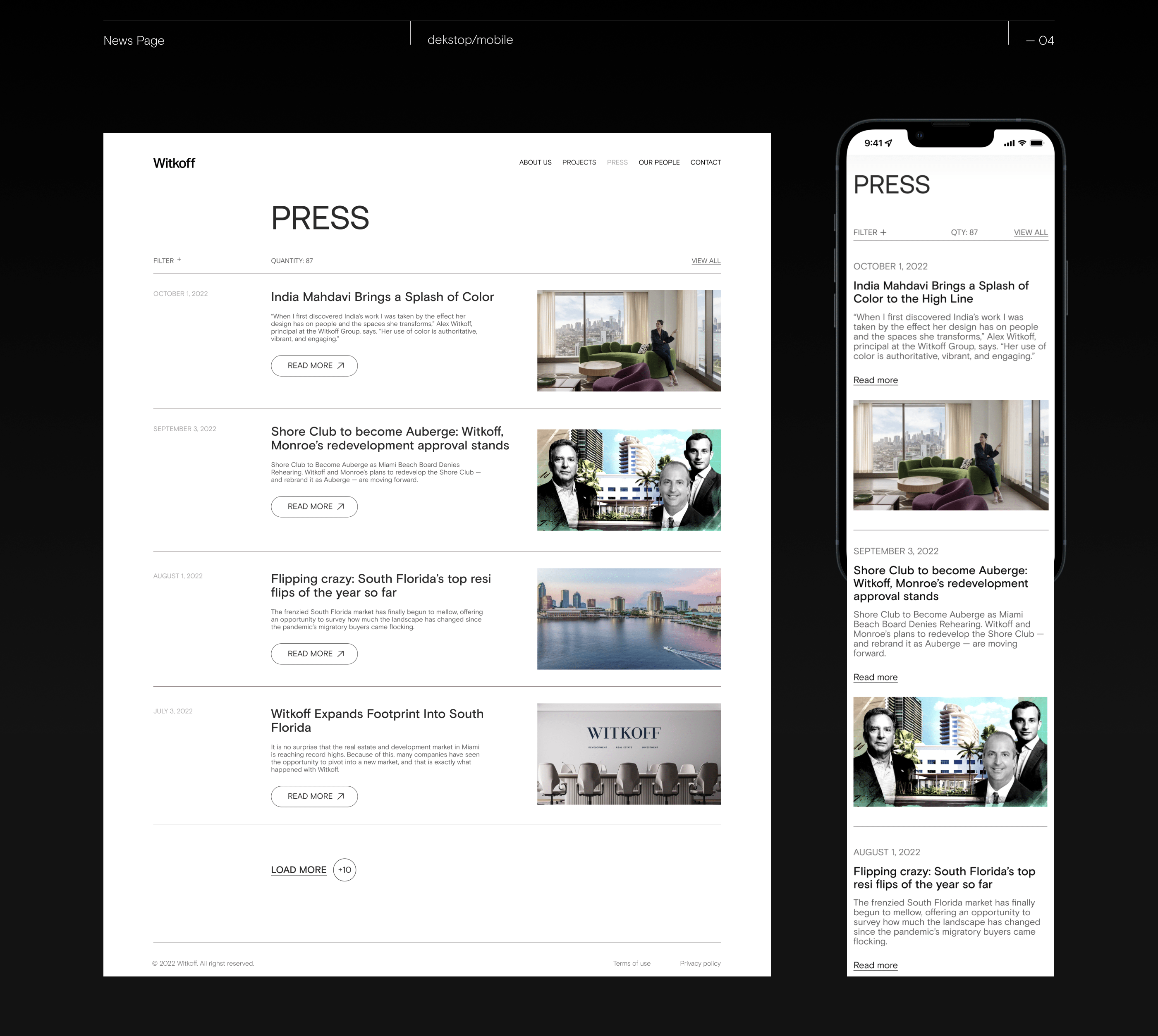 Witkoff | Corporate website — Изображение №10 — Интерфейсы на Dprofile