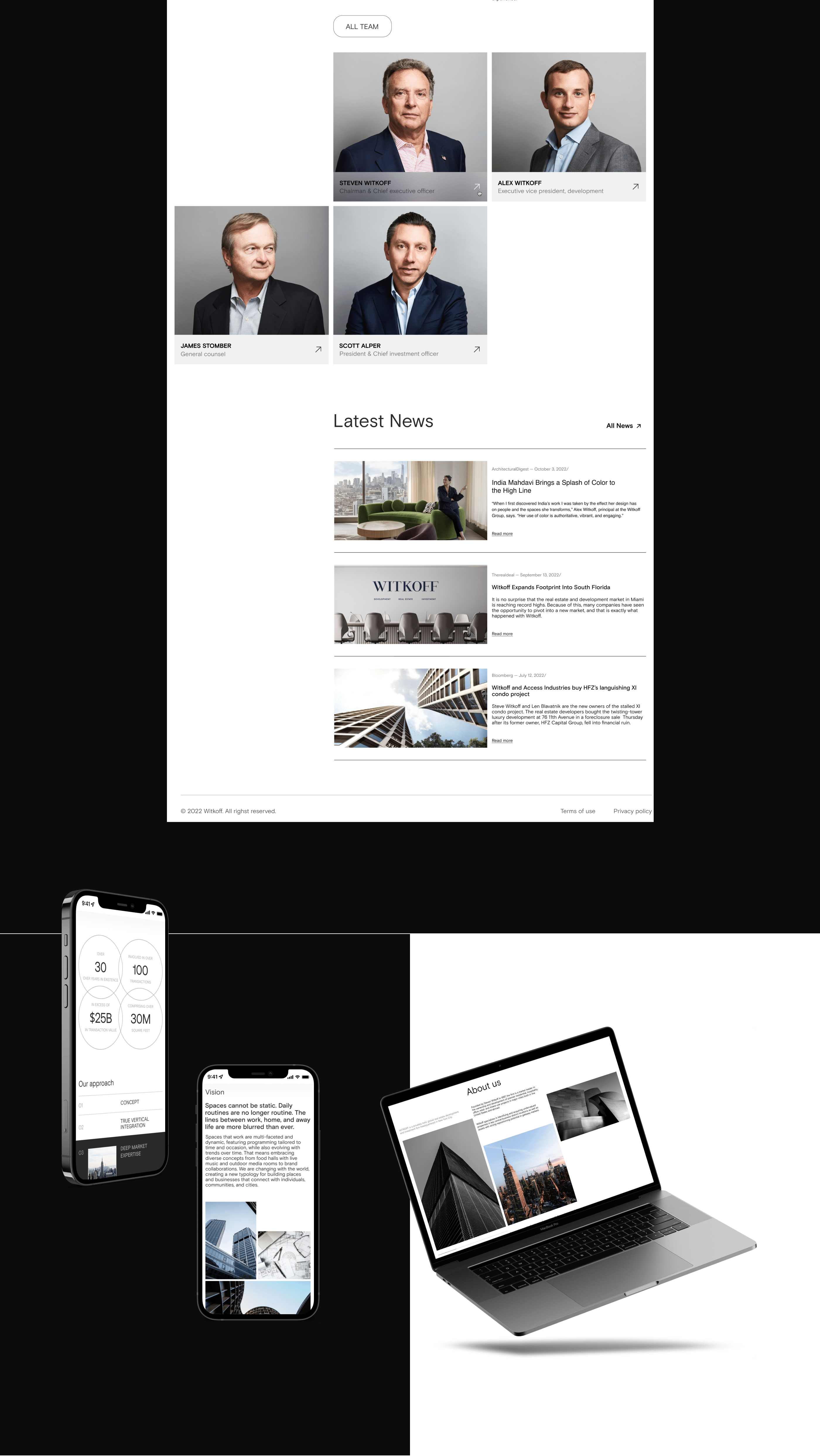 Witkoff | Corporate website — Изображение №13 — Интерфейсы на Dprofile