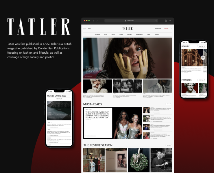 TATLER MAGAZINE | News Site Redesign на Dprofile