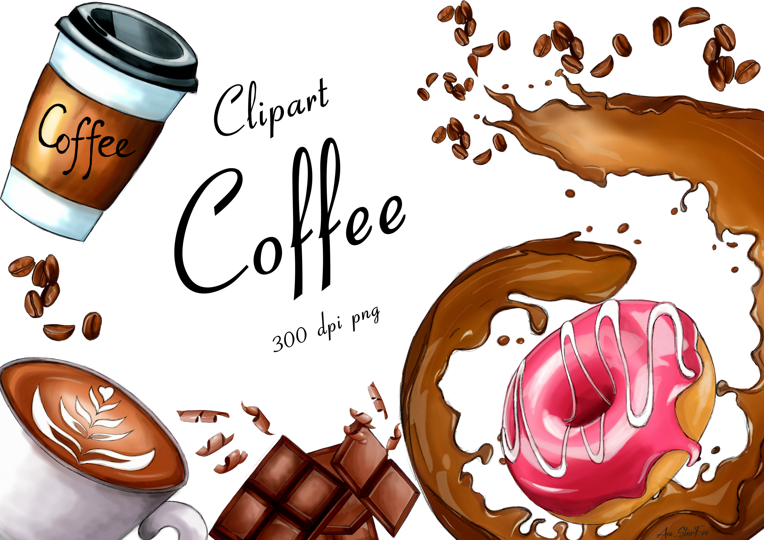 Клипарт Кофе — Изображение №1 — Иллюстрация, Графика на Dprofile