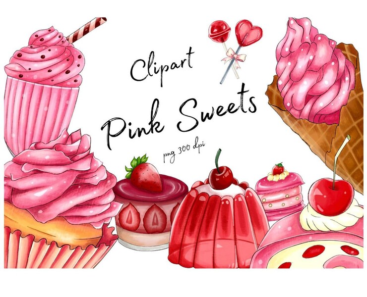 Клипарт Розовые сладости — Иллюстрация, Графика на Dprofile