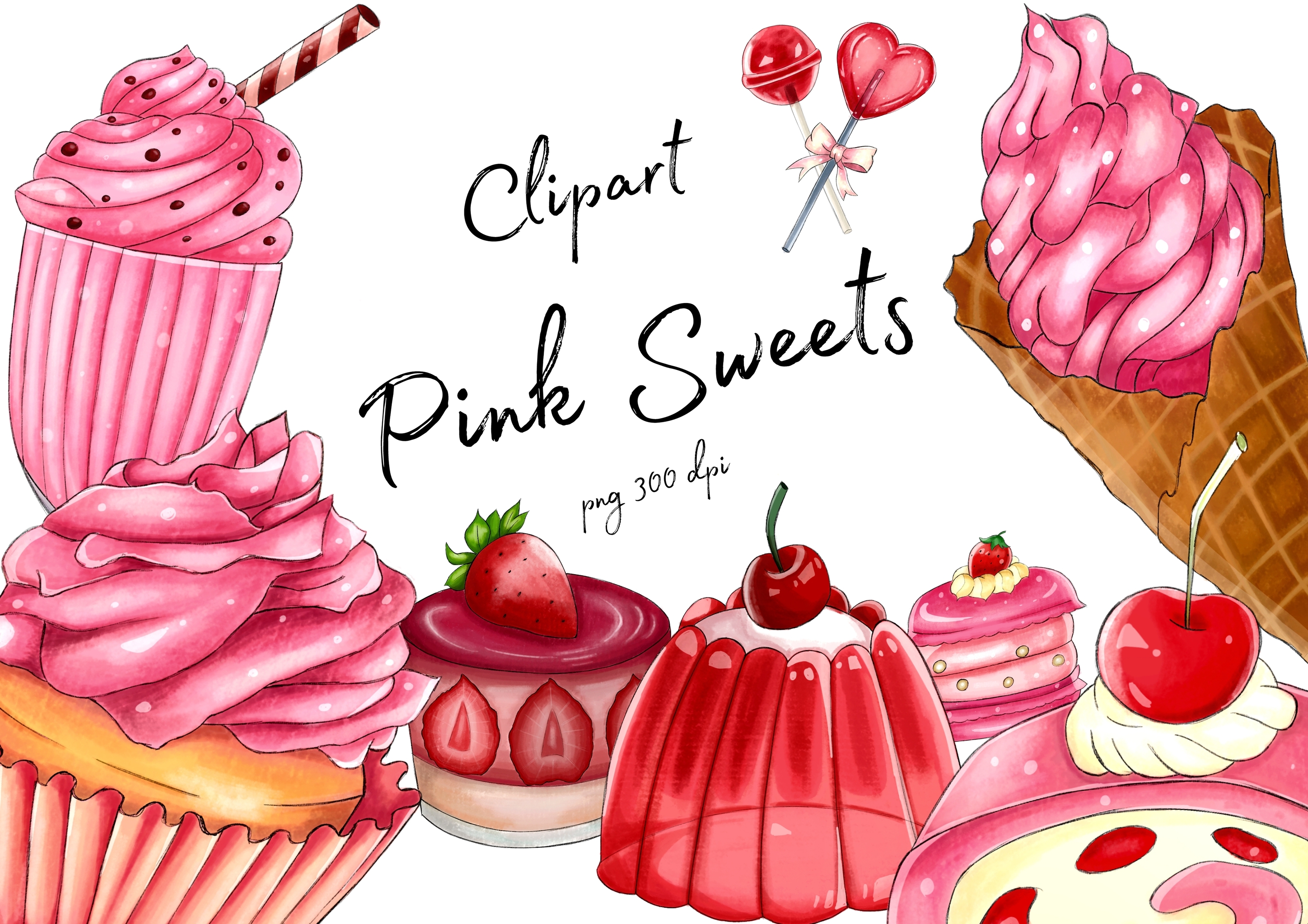 Клипарт Розовые сладости — Изображение №1 — Иллюстрация, Графика на Dprofile