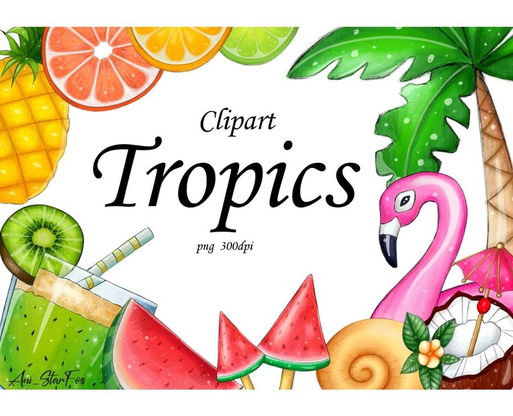 Клипарт Тропики — Иллюстрация, Графика на Dprofile