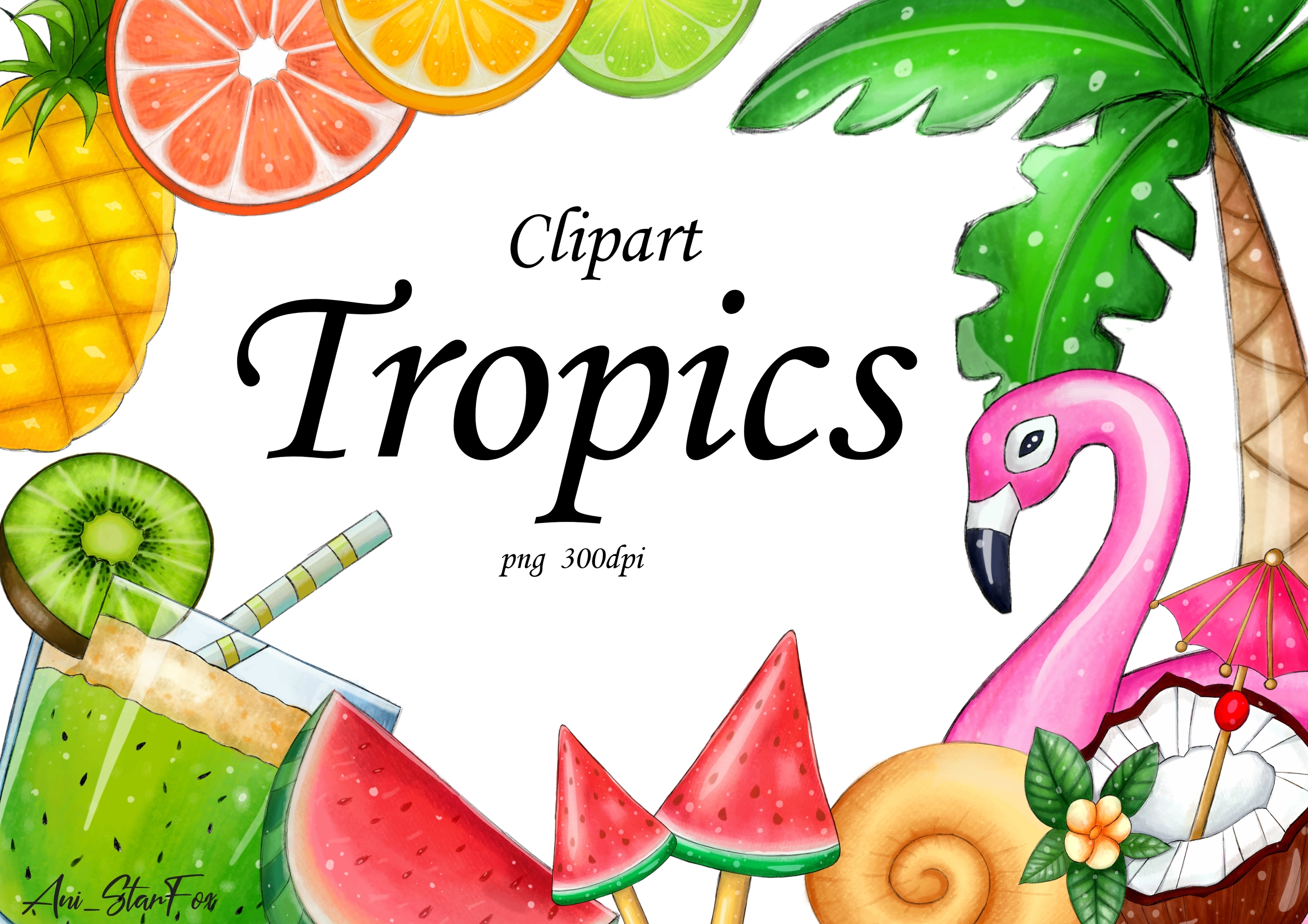 Клипарт Тропики — Изображение №1 — Иллюстрация, Графика на Dprofile