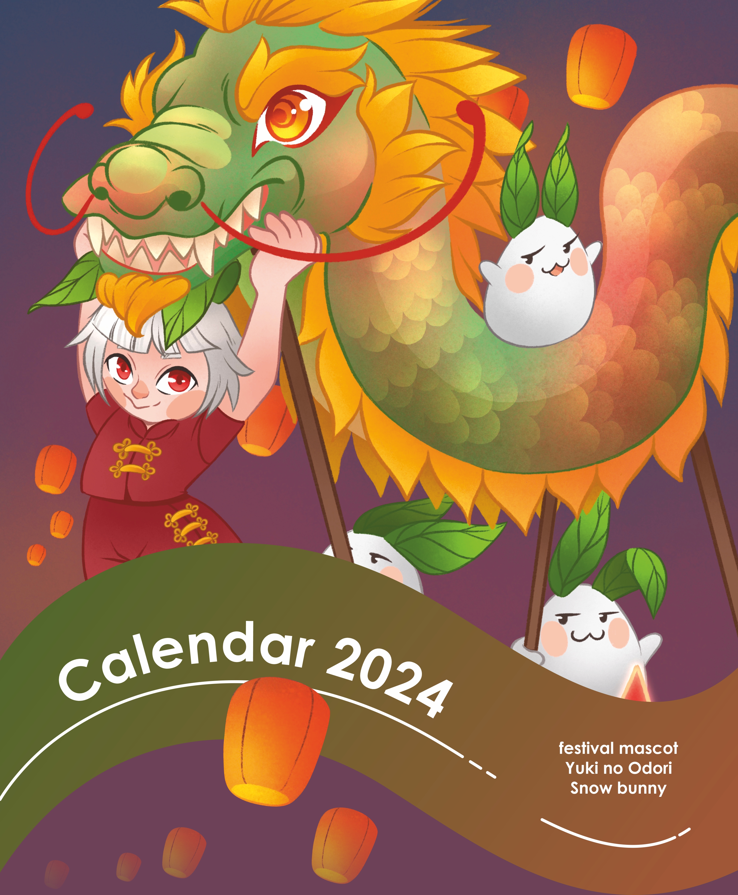 Календарь 2024. Маскот Снежный кролик — Изображение №1 — Иллюстрация, Графика на Dprofile