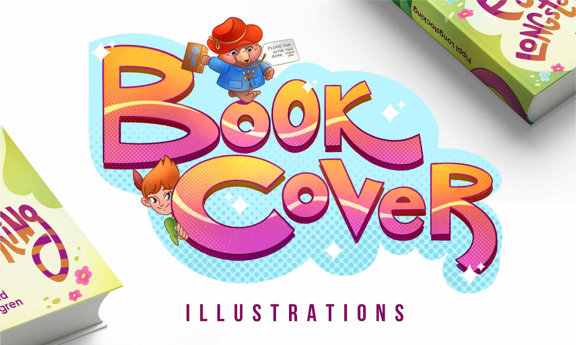 BOOK COVER ILLUSTRATIONS & lettering — Изображение №1 — Иллюстрация, Графика на Dprofile
