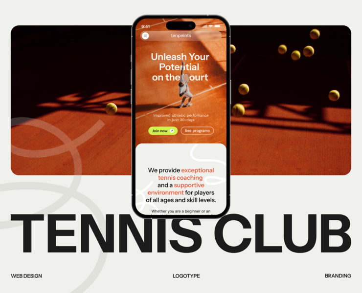 Tennis Academy | Web & Branding — Интерфейсы, Брендинг на Dprofile