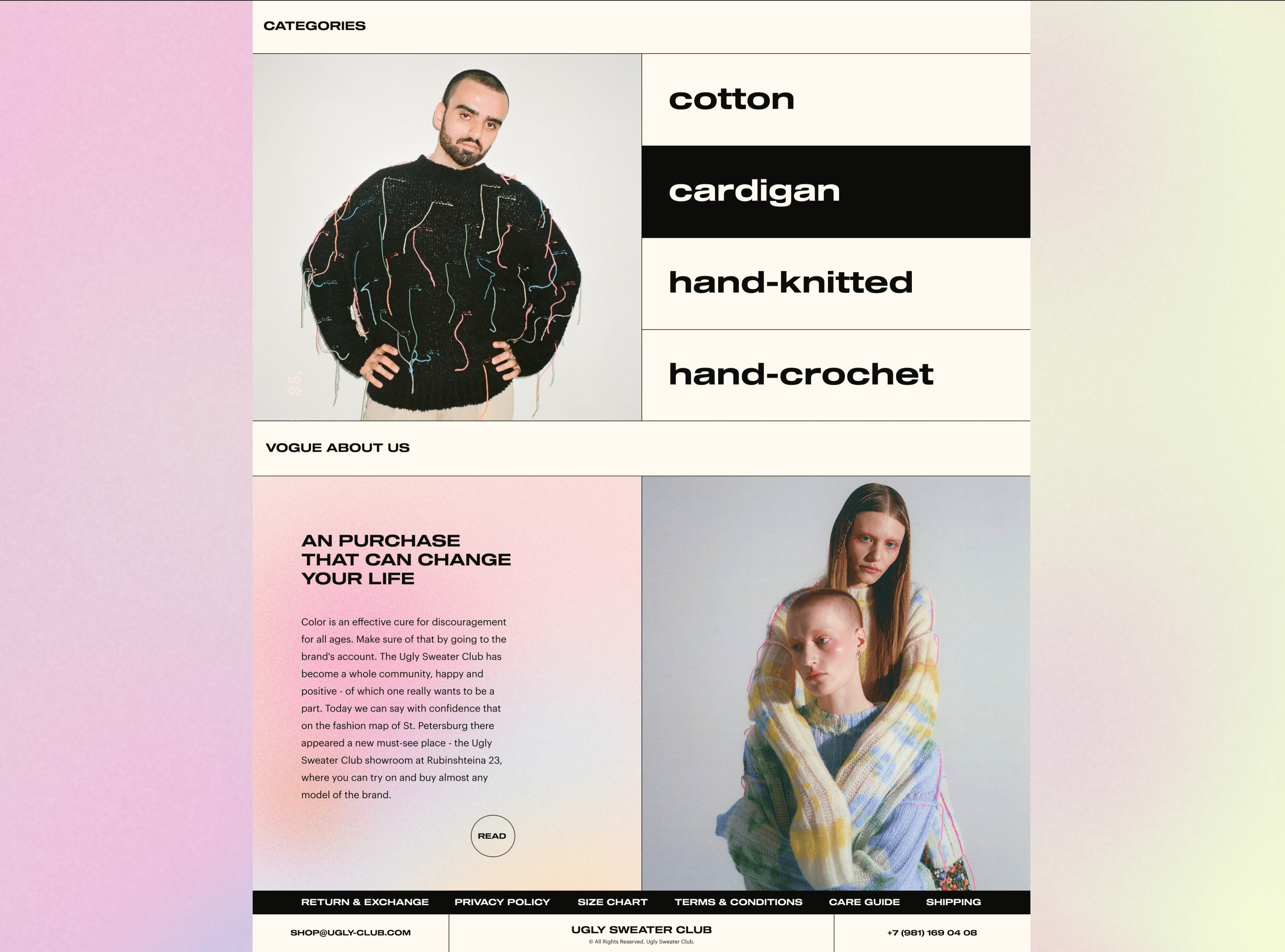 UGLY SWEATER CLUB | E-commerce redesign — Изображение №3 — Интерфейсы, Брендинг на Dprofile