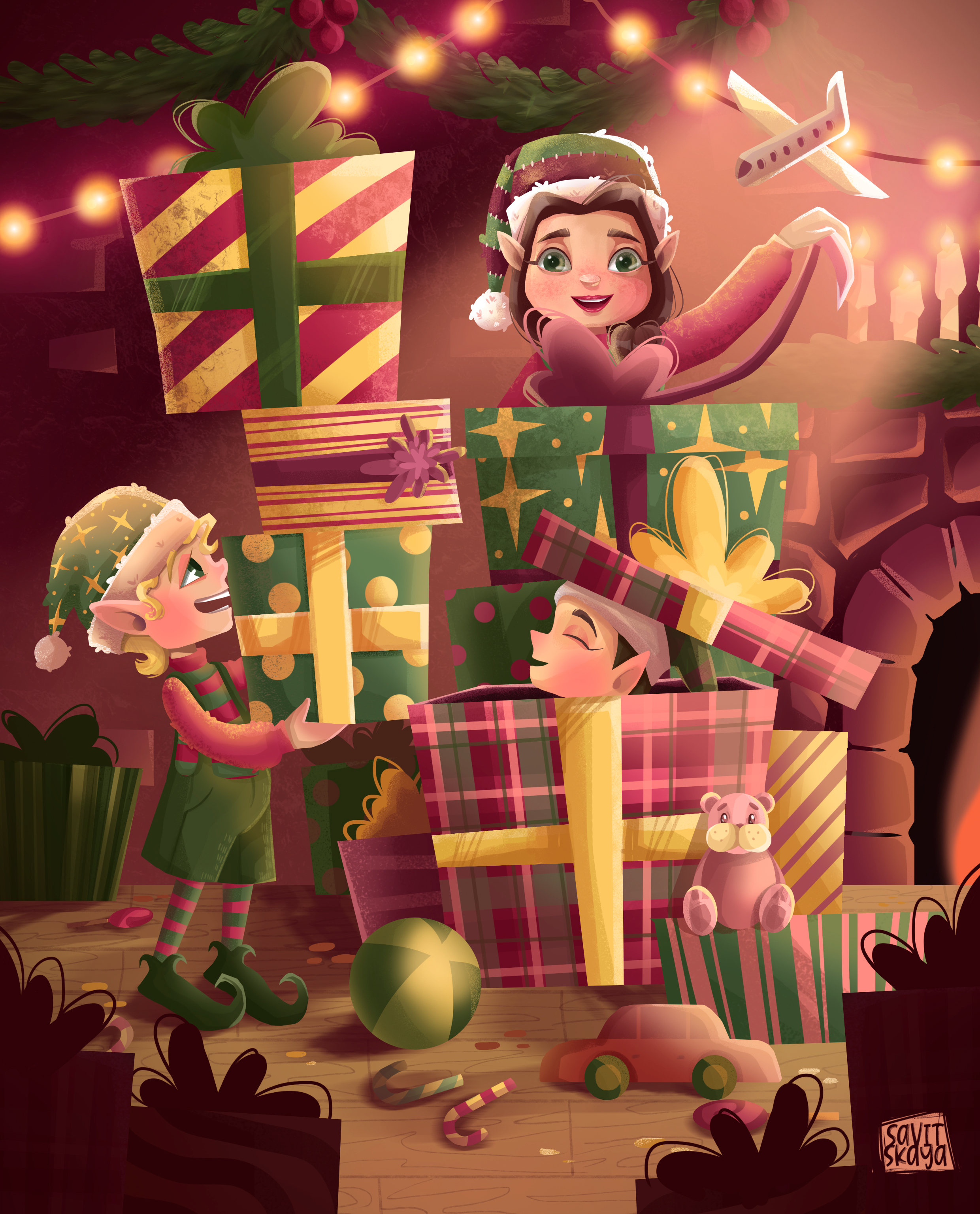 Рождественские эльфы/Christmas elves — Изображение №3 — Иллюстрация, Графика на Dprofile