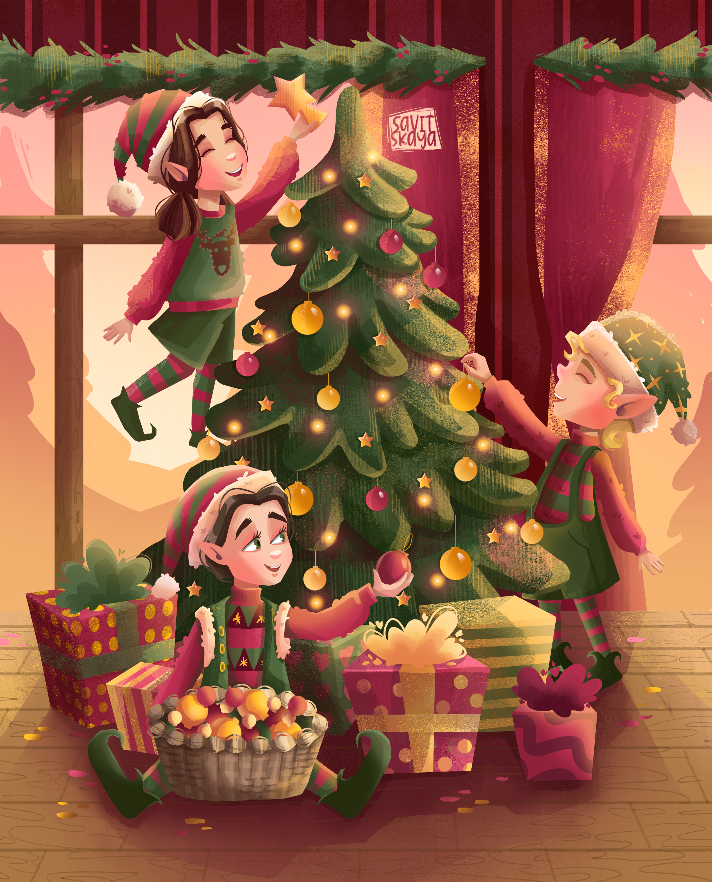 Рождественские эльфы/Christmas elves — Изображение №7 — Иллюстрация, Графика на Dprofile
