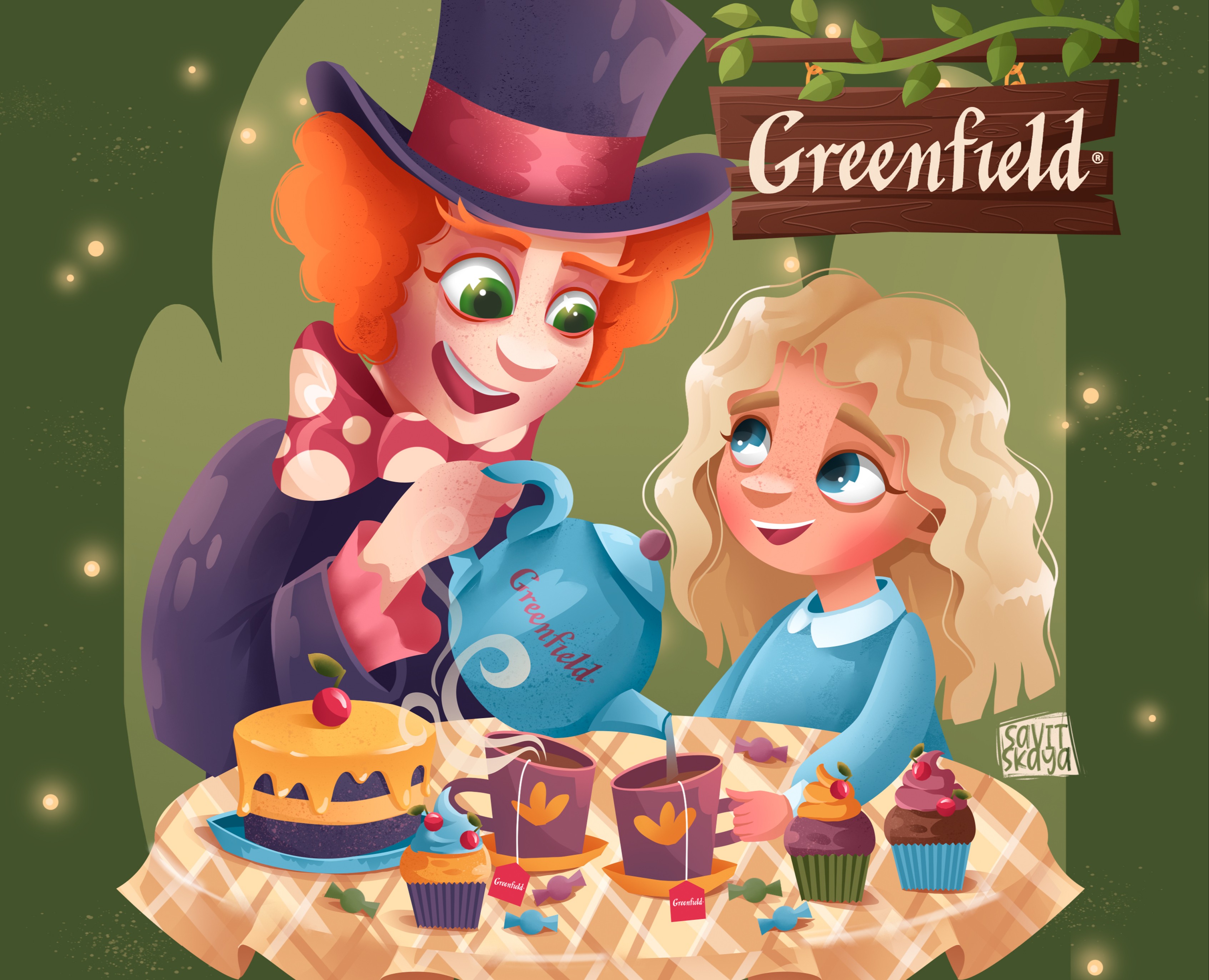 Рекламный баннер для чая Greenfield — Иллюстрация, Маркетинг на Dprofile
