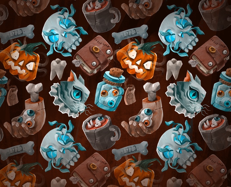 “Creepy. Stickers and pattern “ commercial project — Брендинг, Иллюстрация на Dprofile