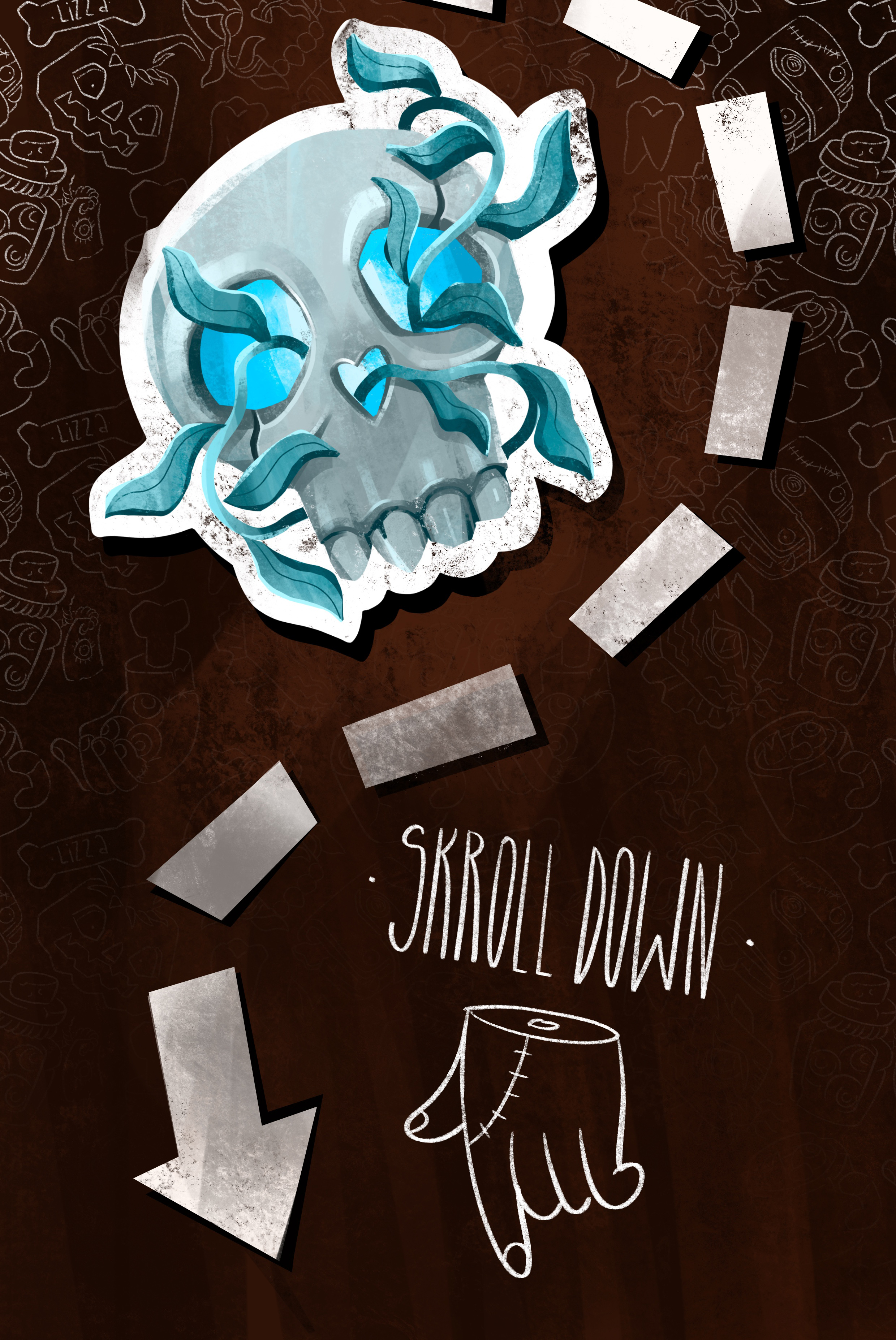 “Creepy. Stickers and pattern “ commercial project — Изображение №6 — Брендинг, Иллюстрация на Dprofile