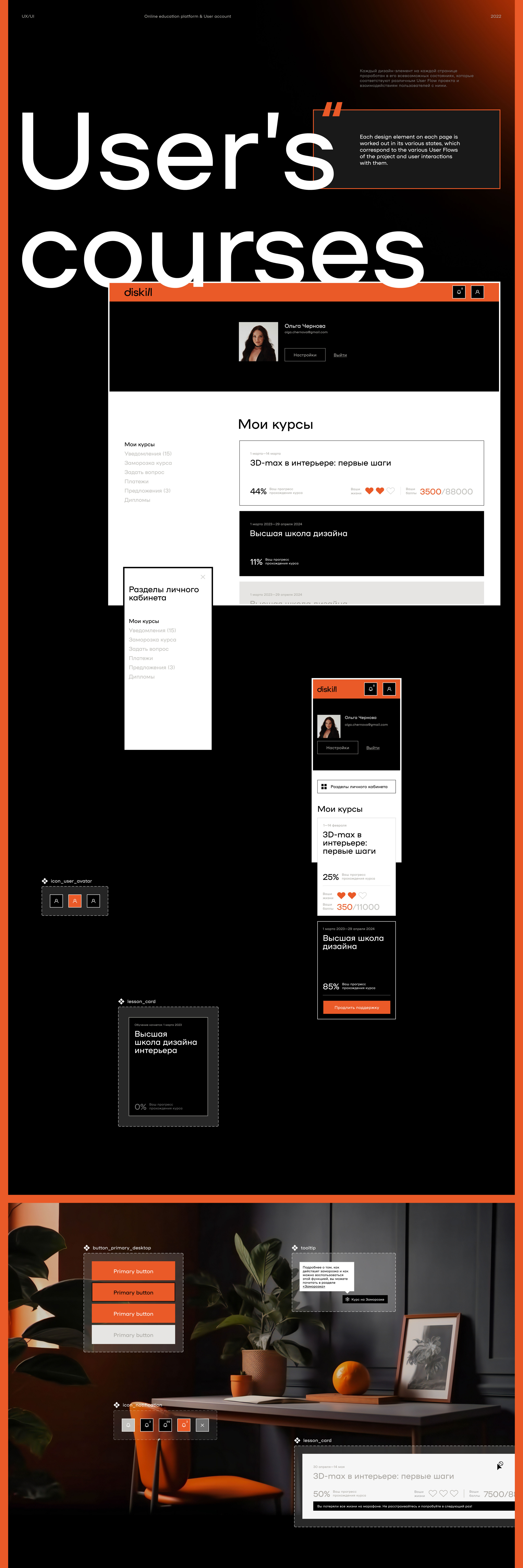 Diskill — online learning platform & user's account — Изображение №11 — Интерфейсы на Dprofile