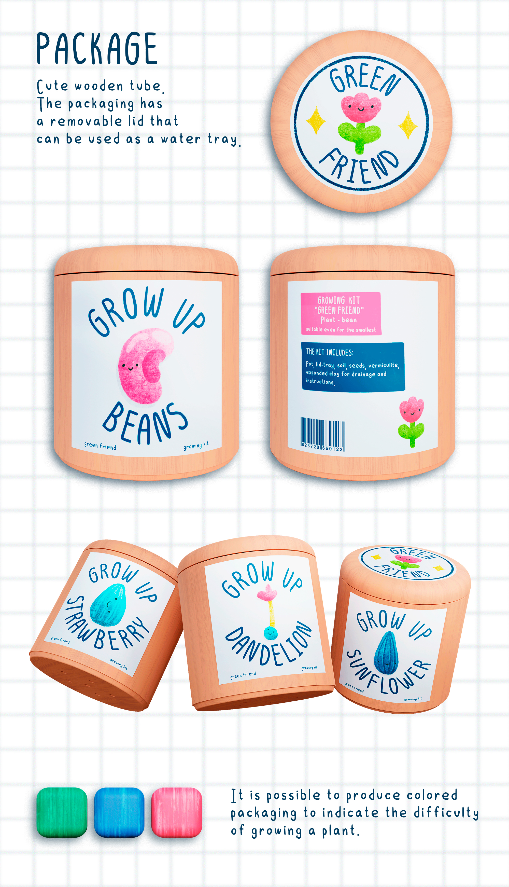 «GREEN FRIEND» plant growing kit — Изображение №6 — Брендинг, Иллюстрация на Dprofile