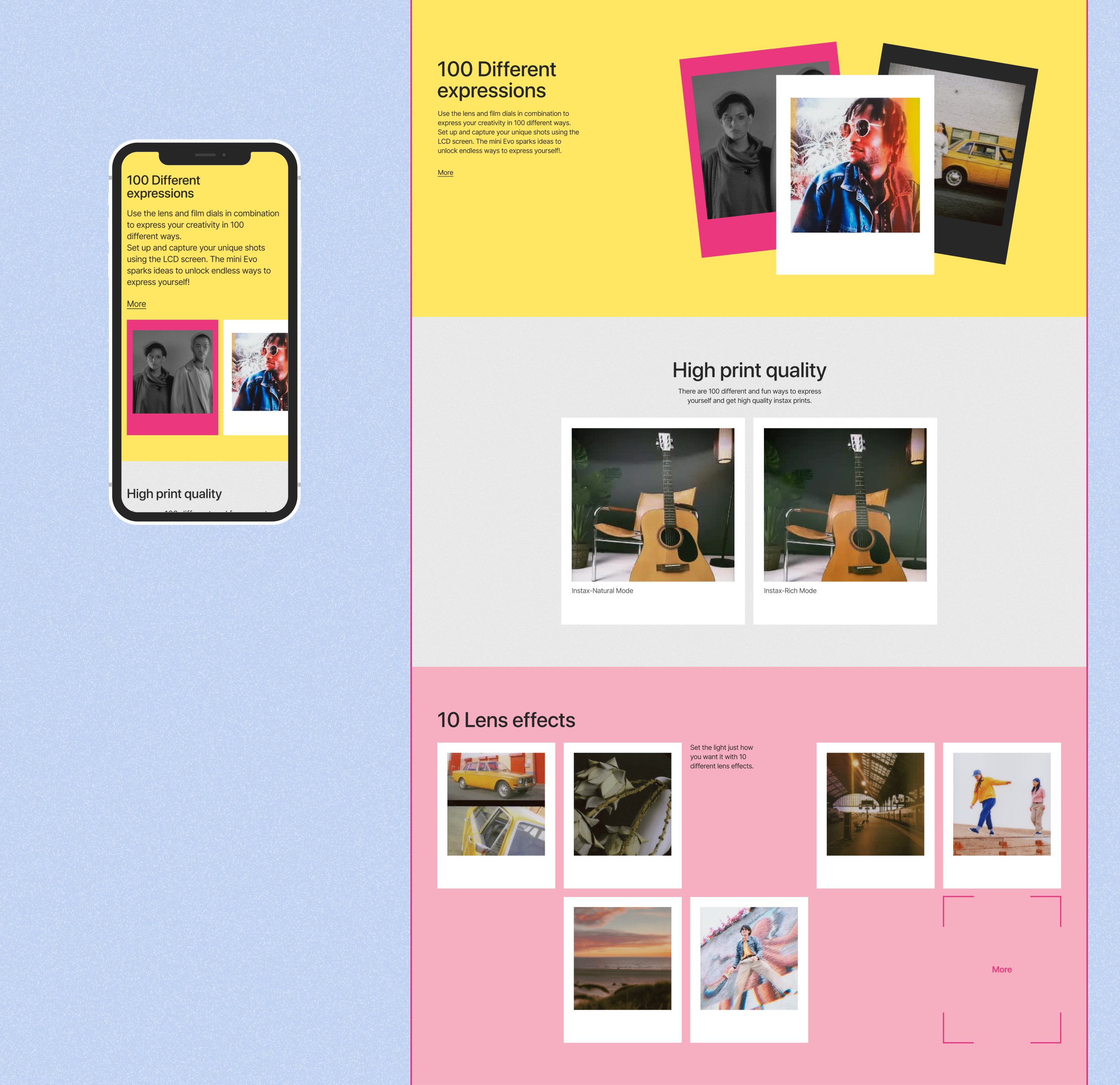 Instax | Landing page — Изображение №4 — Интерфейсы на Dprofile