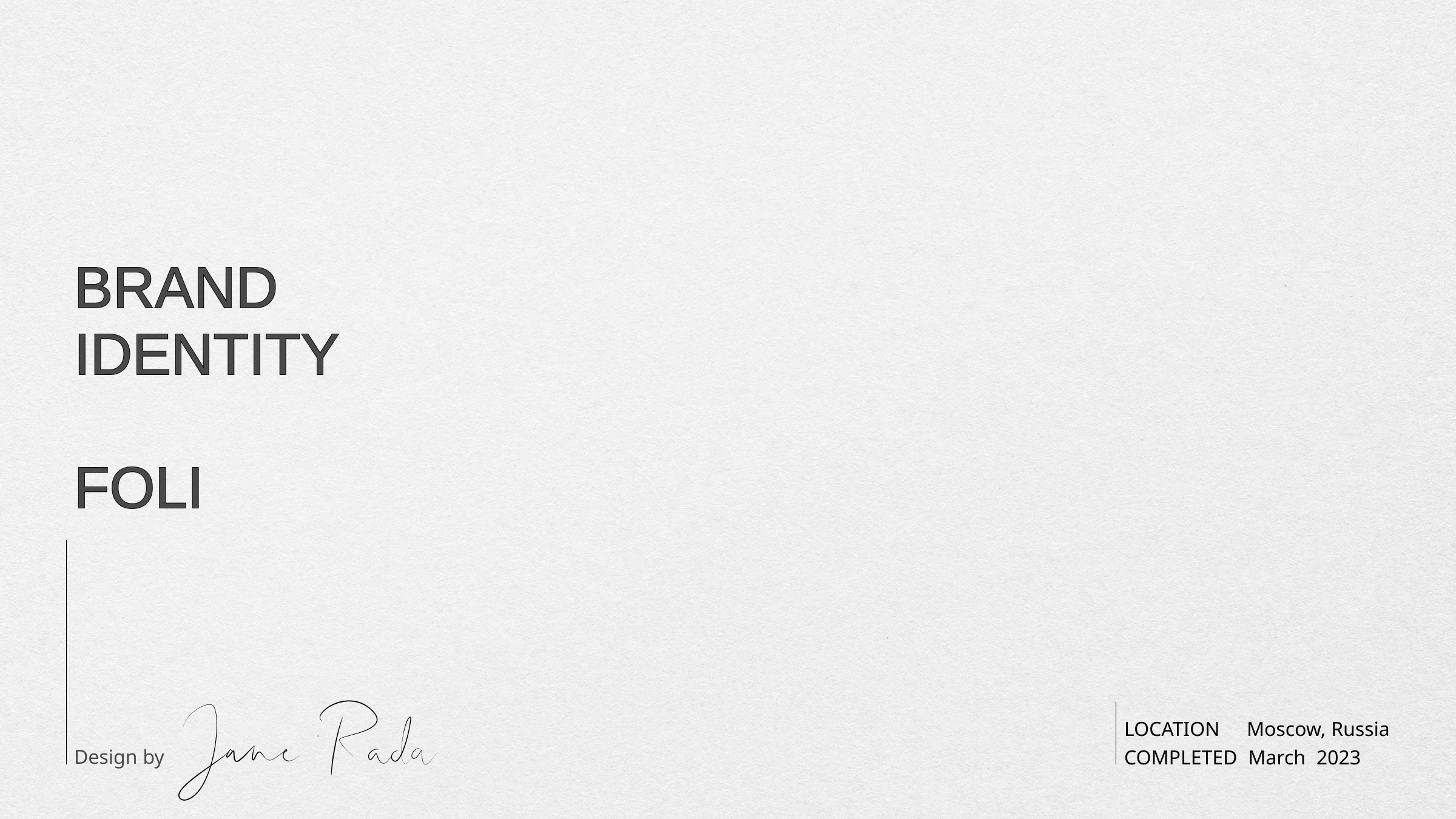 FOLI IDENTITY — Изображение №2 — Брендинг на Dprofile