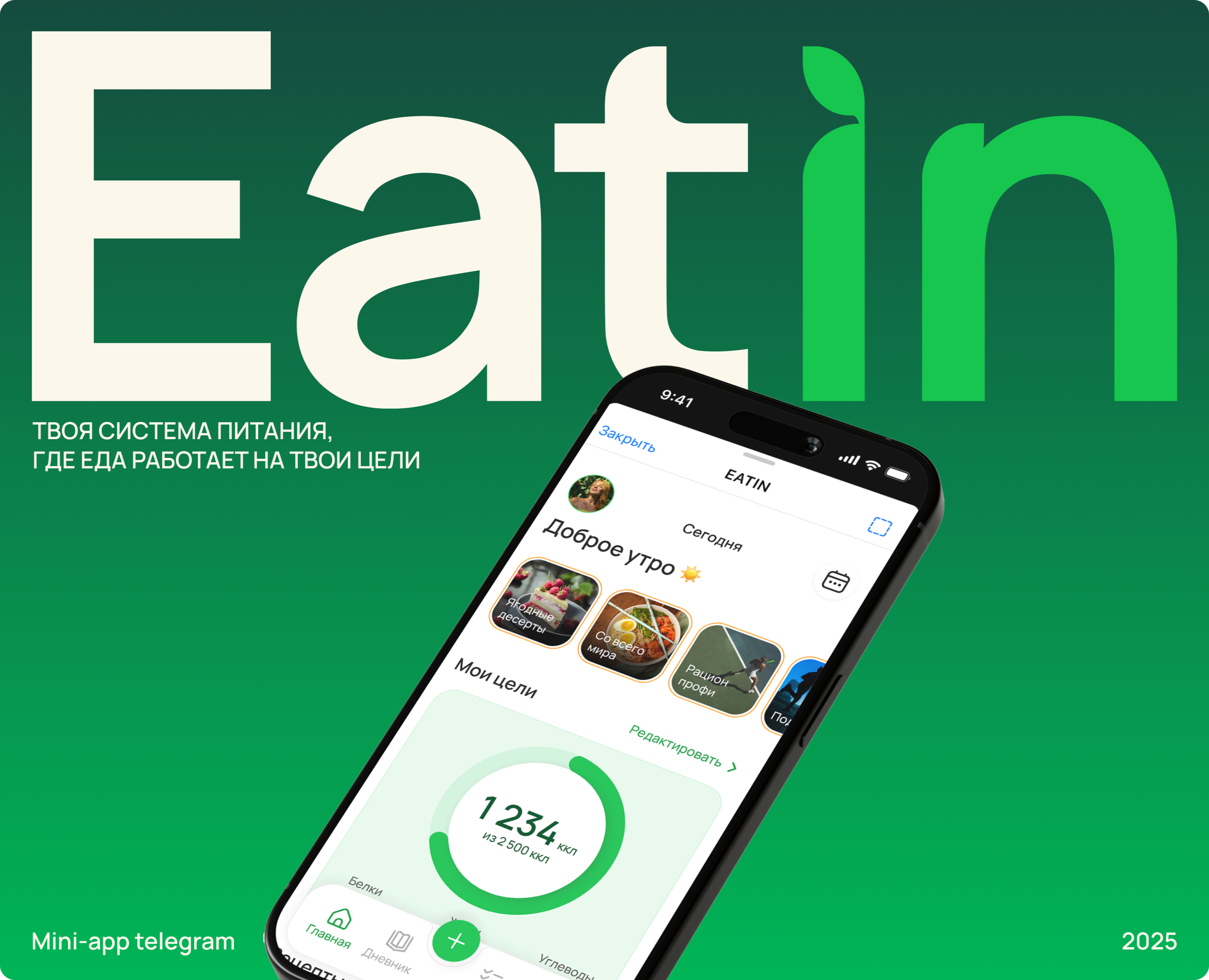 Eatin (Telegram mini-app) — Интерфейсы на Dprofile
