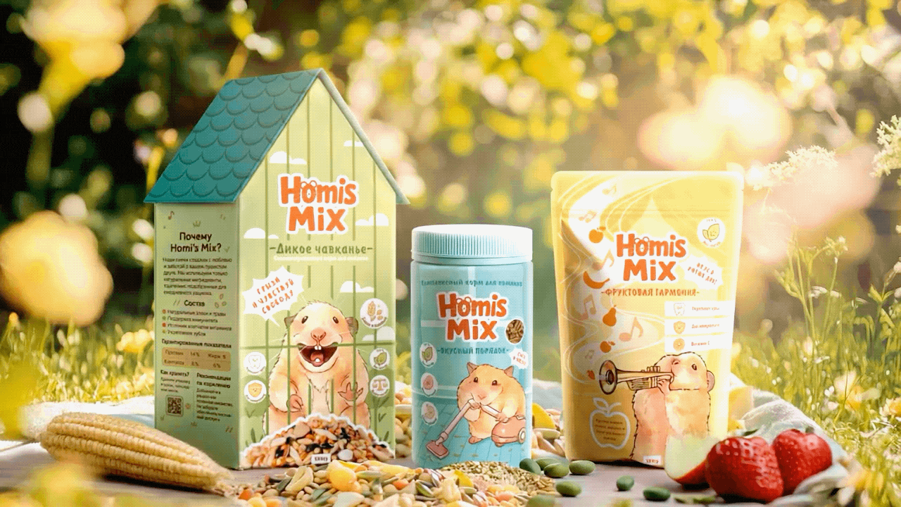«Homi's Mix» – Дизайн упаковки корма для хомяков — Изображение №12 — Брендинг, Иллюстрация на Dprofile