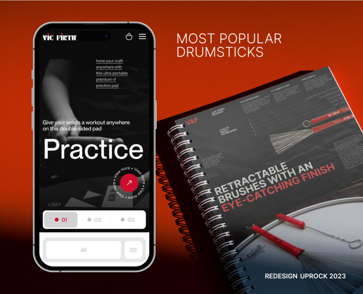 VIC FIRTH | E-commerce redesign — Интерфейсы, Брендинг на Dprofile