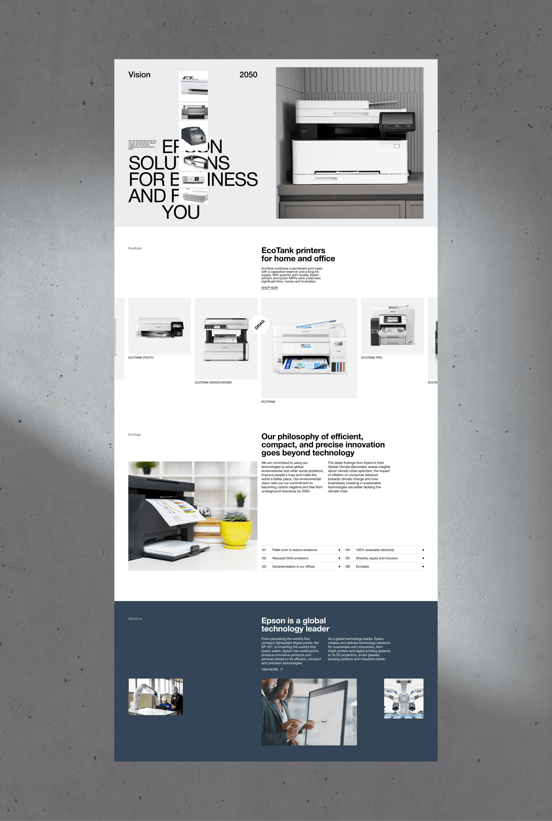 EPSON | Corporate Website — Изображение №3 — Интерфейсы, Брендинг на Dprofile