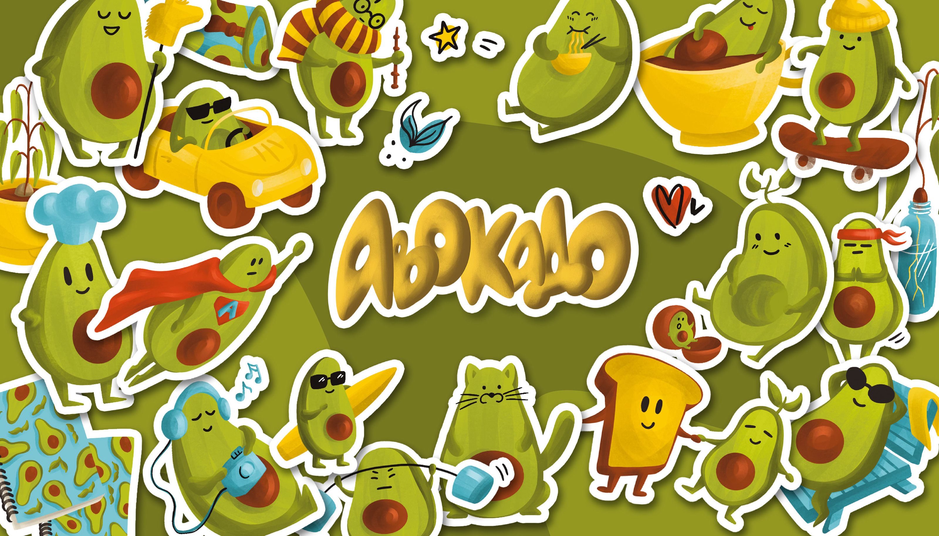 Набор стикерпаков "Авокадо" — Изображение №1 — Иллюстрация, Графика на Dprofile