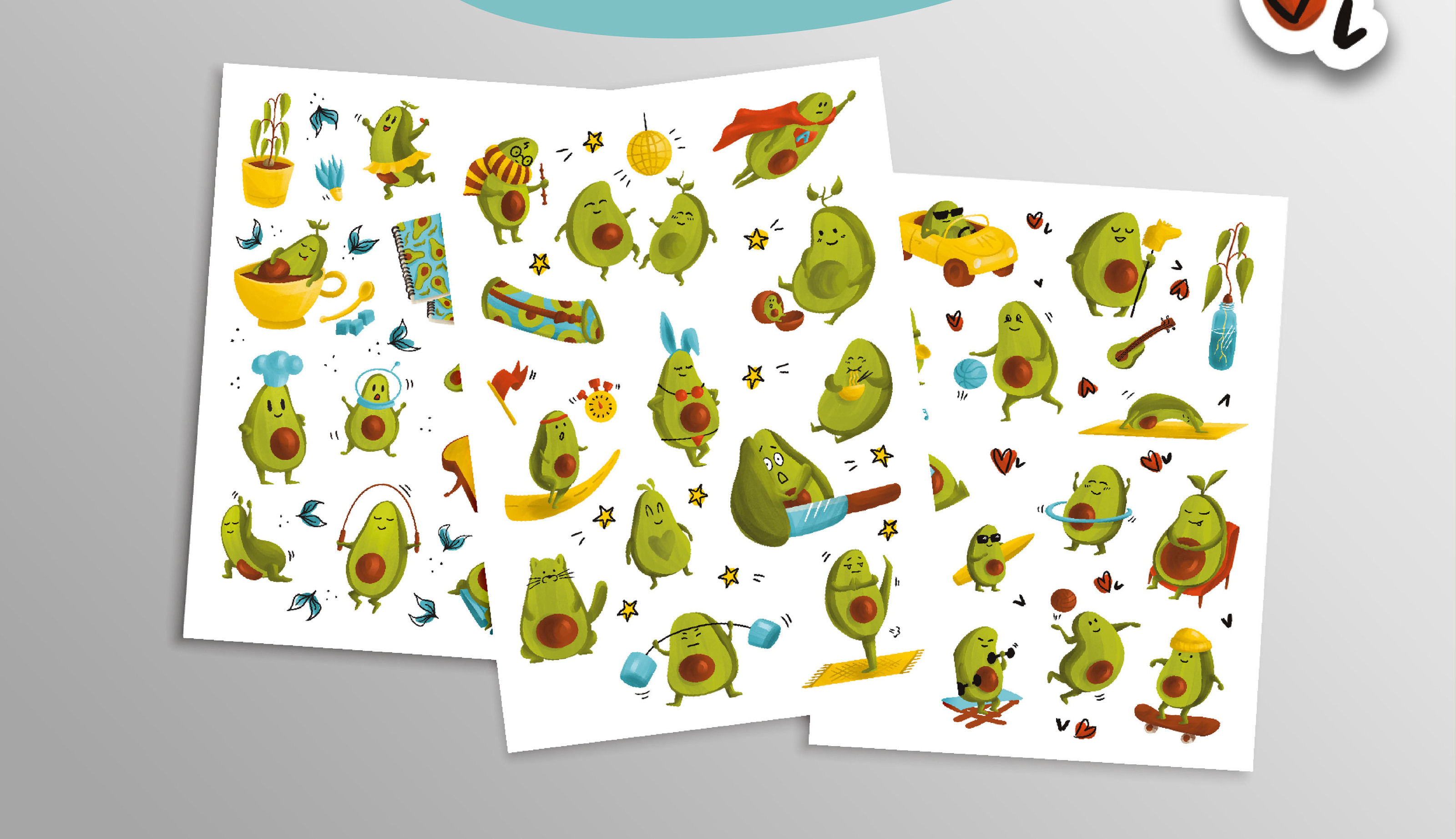Набор стикерпаков "Авокадо" — Изображение №6 — Иллюстрация, Графика на Dprofile
