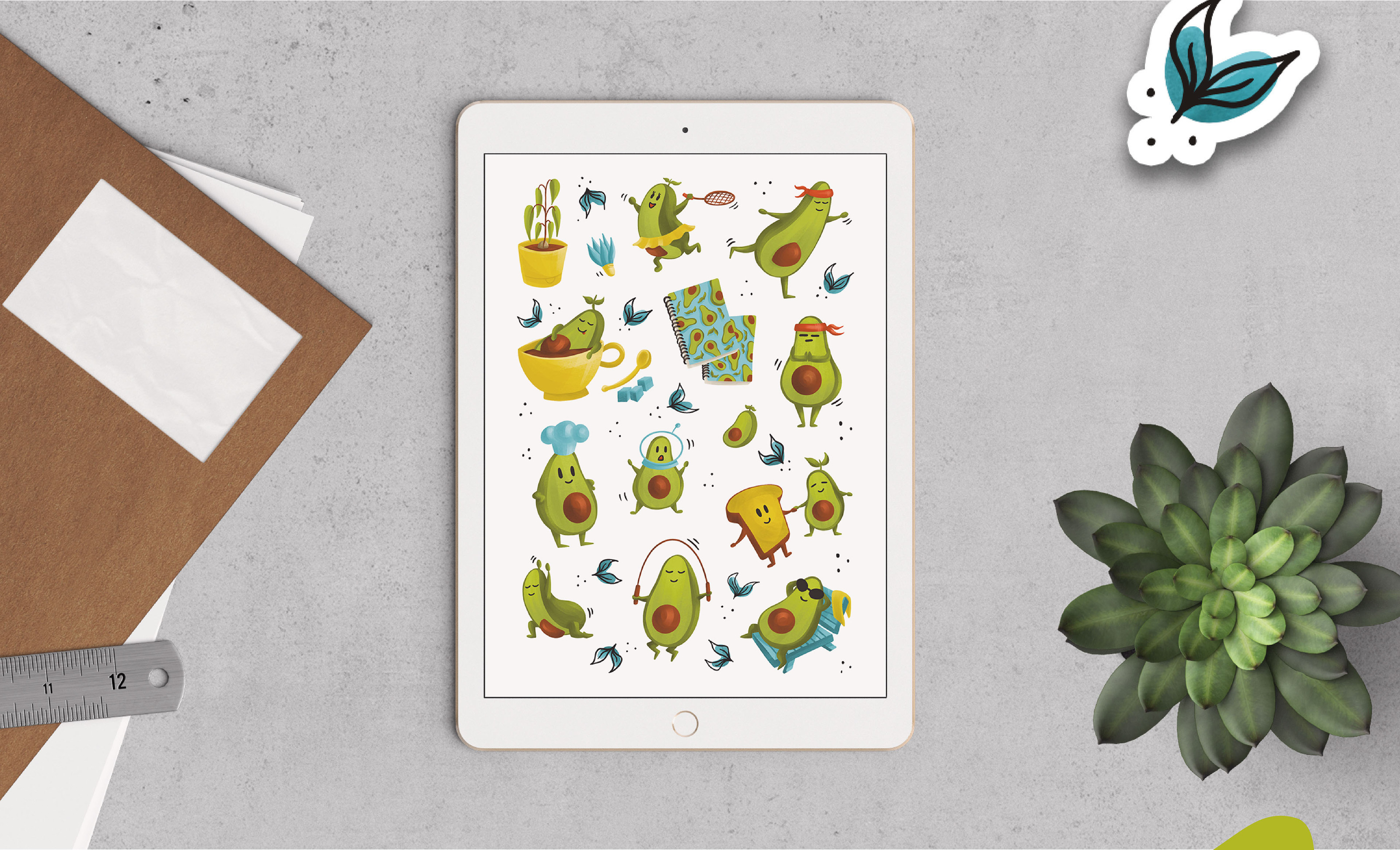 Набор стикерпаков "Авокадо" — Изображение №4 — Иллюстрация, Графика на Dprofile