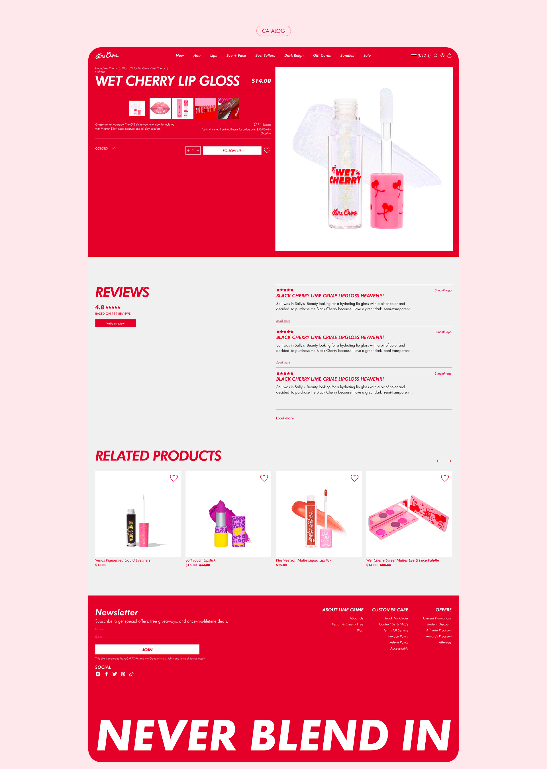 Lime Crime | E-commerce — Изображение №9 — Интерфейсы на Dprofile