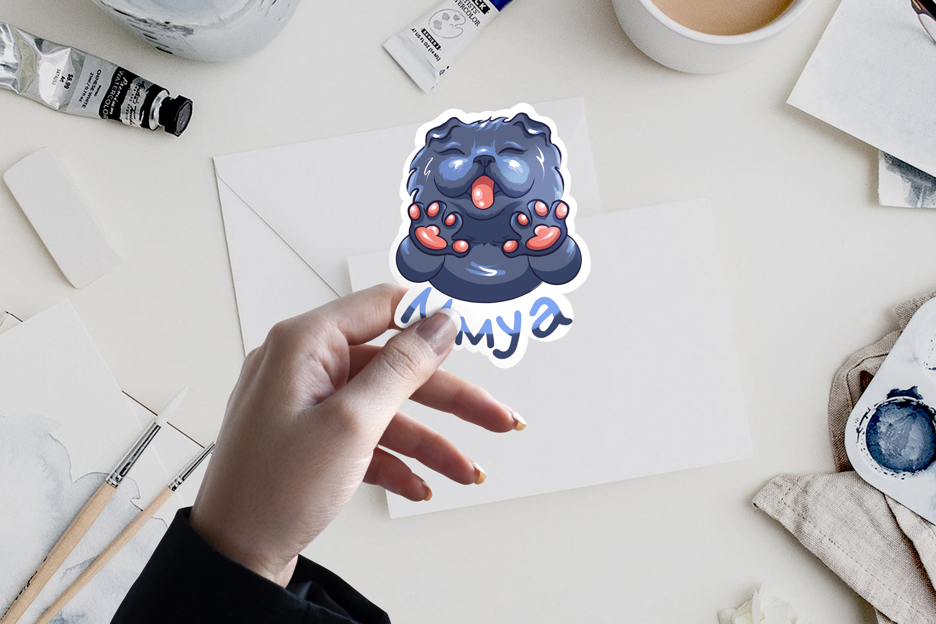 Стикерпак "Кот Матвей и муки творчества" — Изображение №3 — Иллюстрация на Dprofile