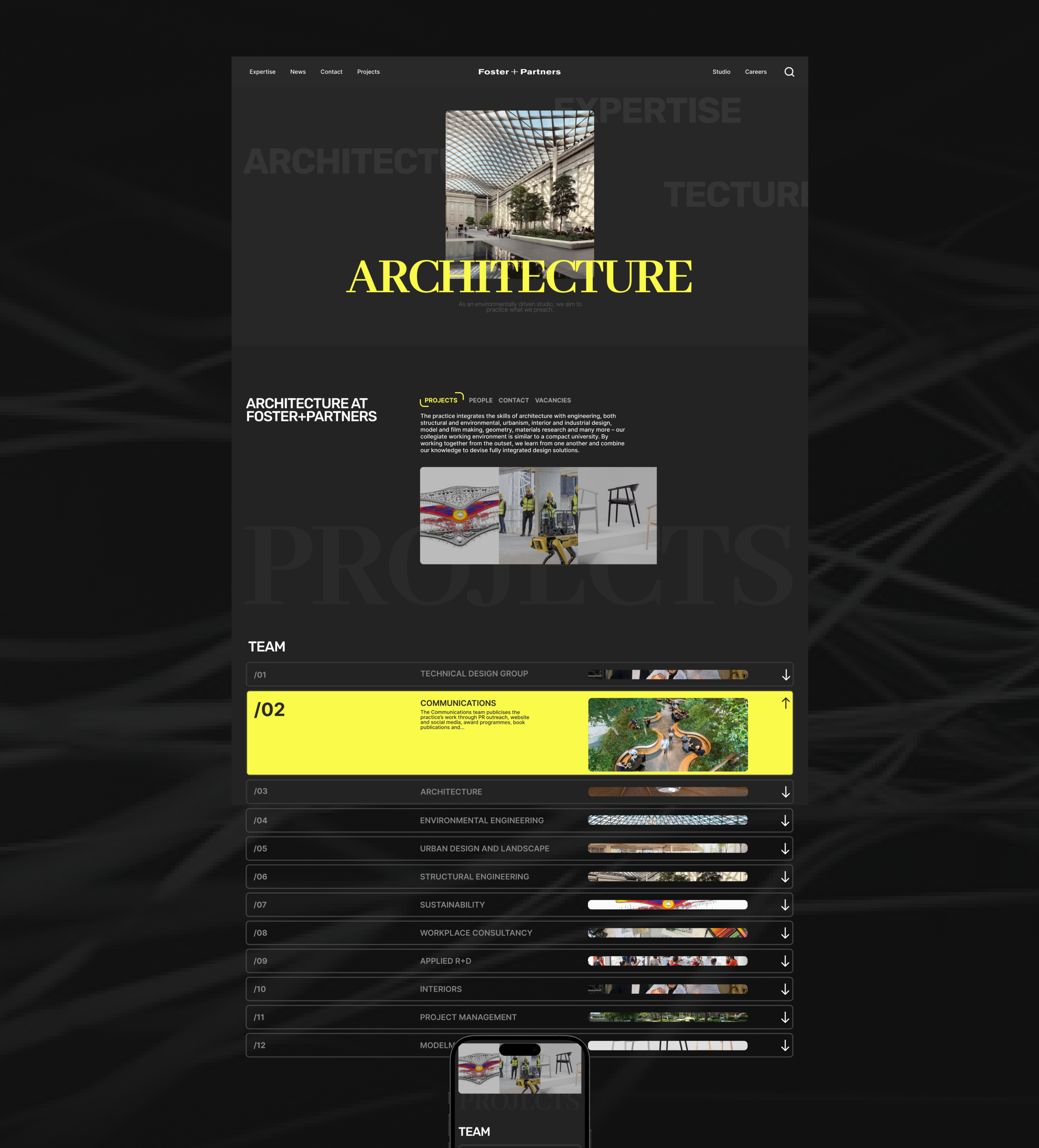 Foster+Partners redesign — Изображение №8 — Интерфейсы на Dprofile