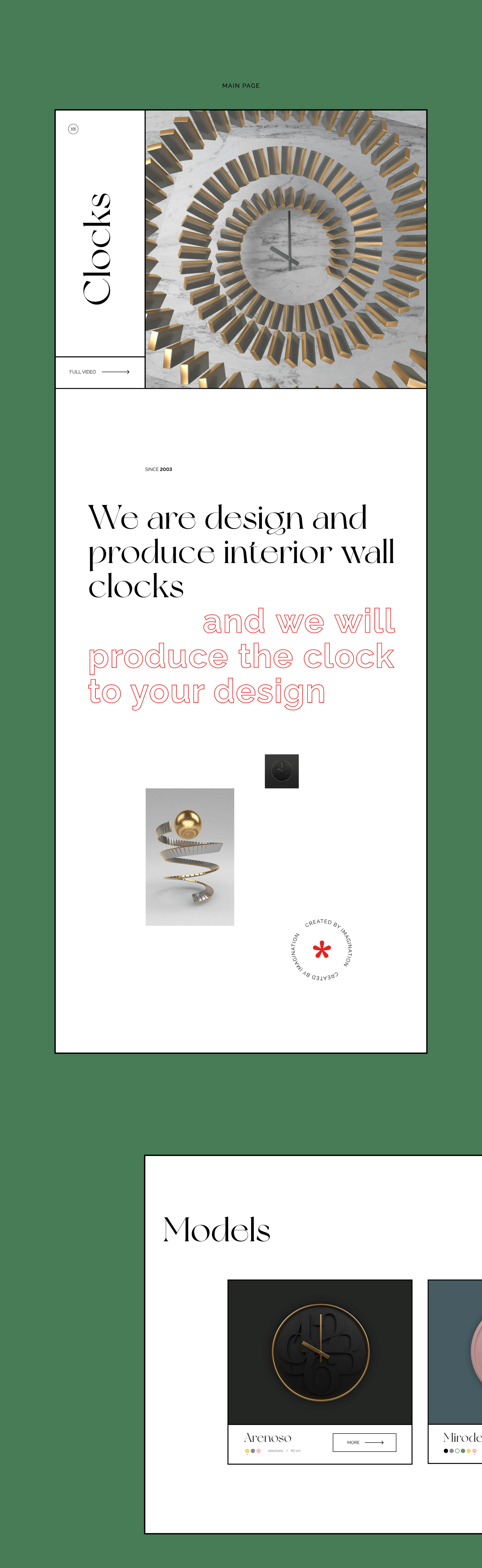 Website "Twelve" production of wall clocks — Изображение №4 — Интерфейсы, 3D на Dprofile