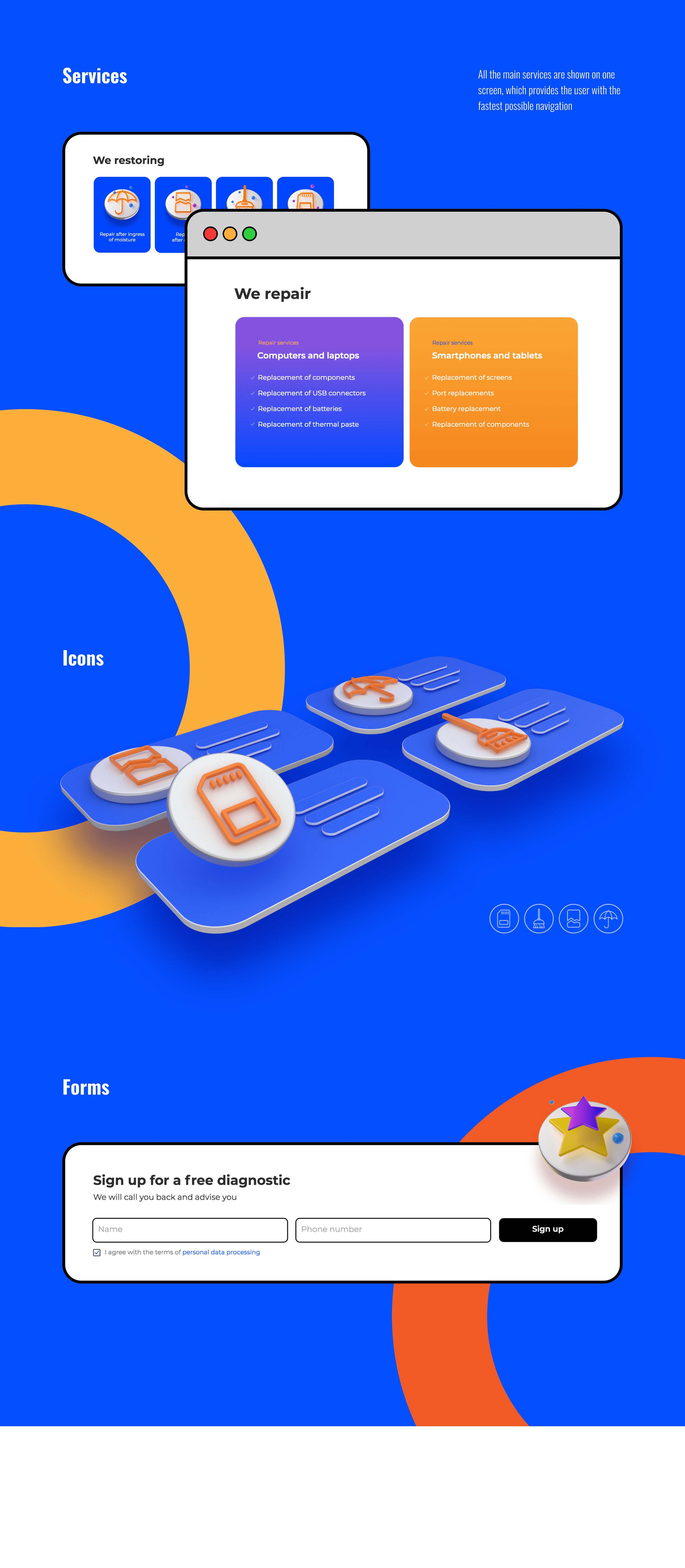 Repair service (Website) — Изображение №3 — Интерфейсы, 3D на Dprofile