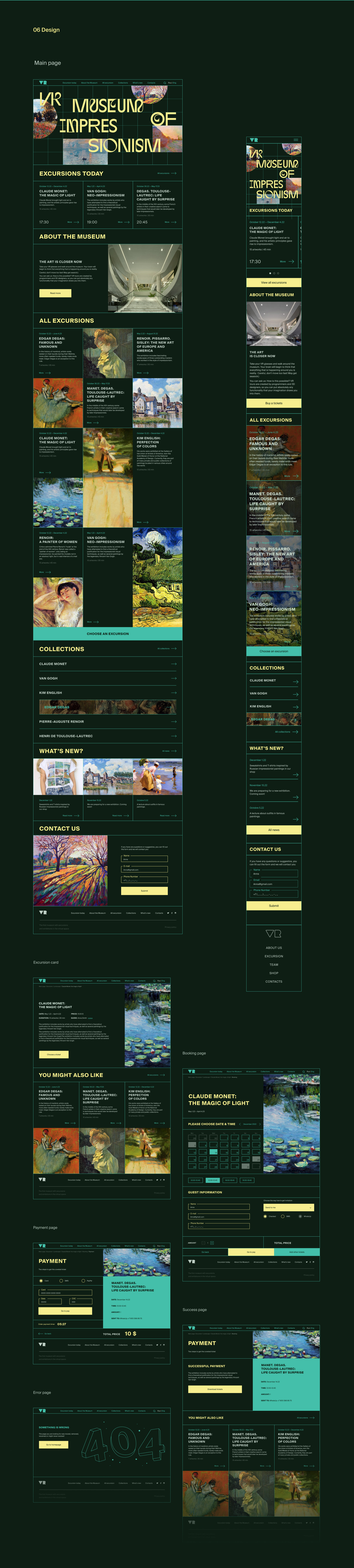 Website Design Concept for VR Museum of Impressionism — Изображение №4 — Интерфейсы на Dprofile