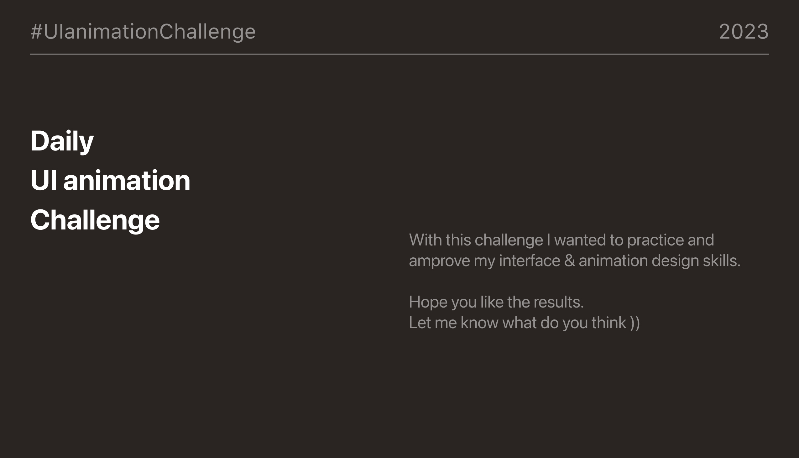 Daily UI animation Challenge 2023 — Изображение №1 — Иллюстрация, Анимация на Dprofile