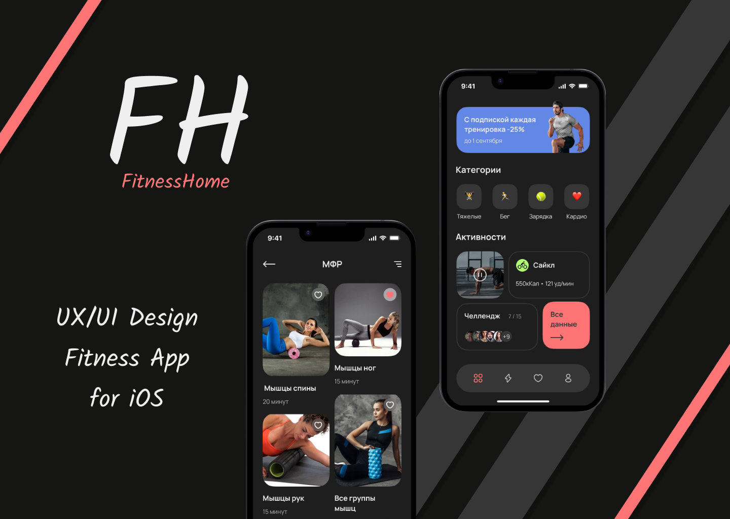 Fitness Mobile App | UX/UI Design Prototype / iOS — Изображение №1 — Интерфейсы на Dprofile