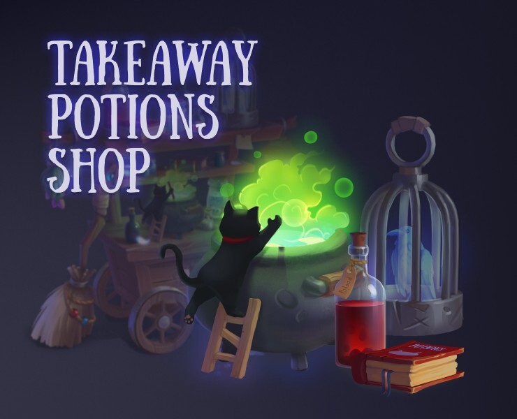 Takeaway potions shop. Магазин зелий навынос Игровая графика — Иллюстрация, 3D на Dprofile