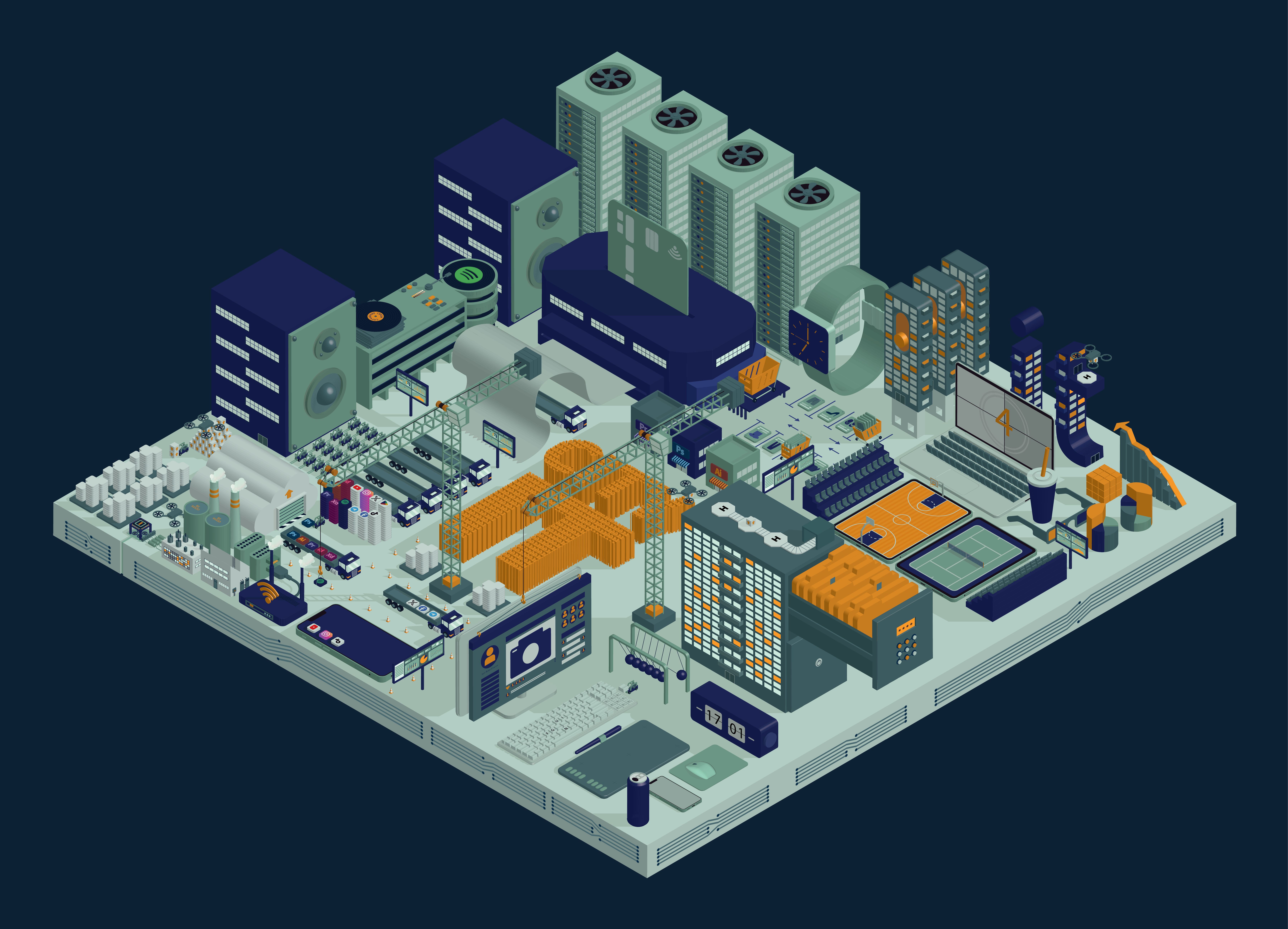 IT Isometric city — Изображение №1 — Иллюстрация на Dprofile