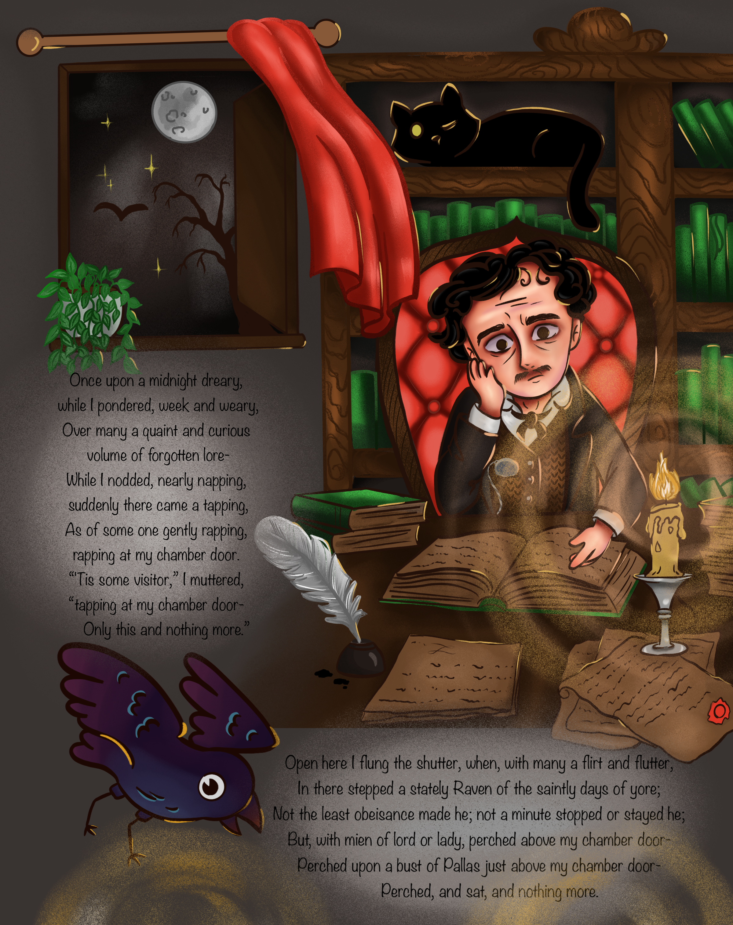 Illustrations for the works of E.A. Poe - The Raven — Изображение №3 — Брендинг, Иллюстрация на Dprofile