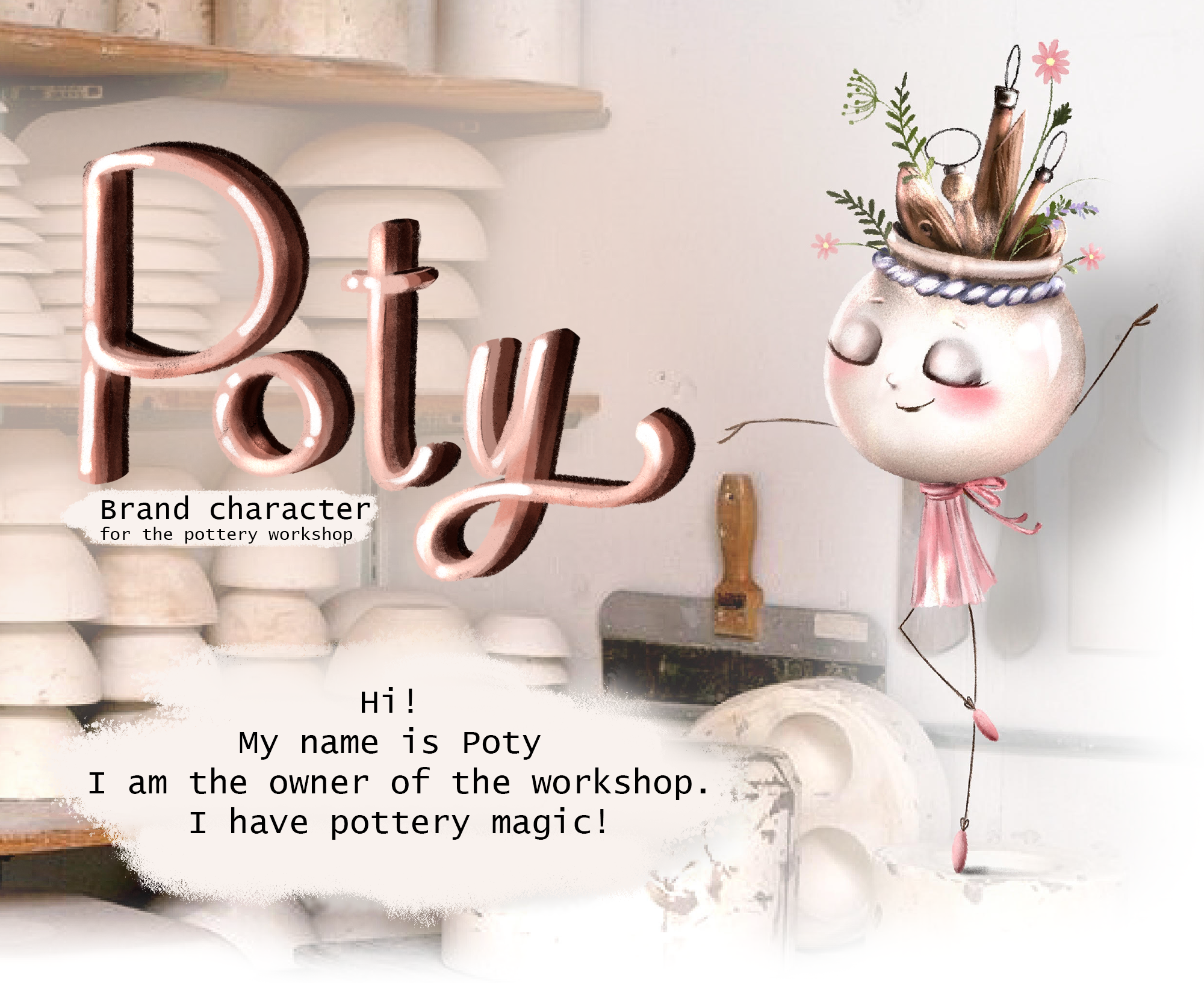 Сharacter for a pottery workshop — Изображение №1 — Иллюстрация на Dprofile