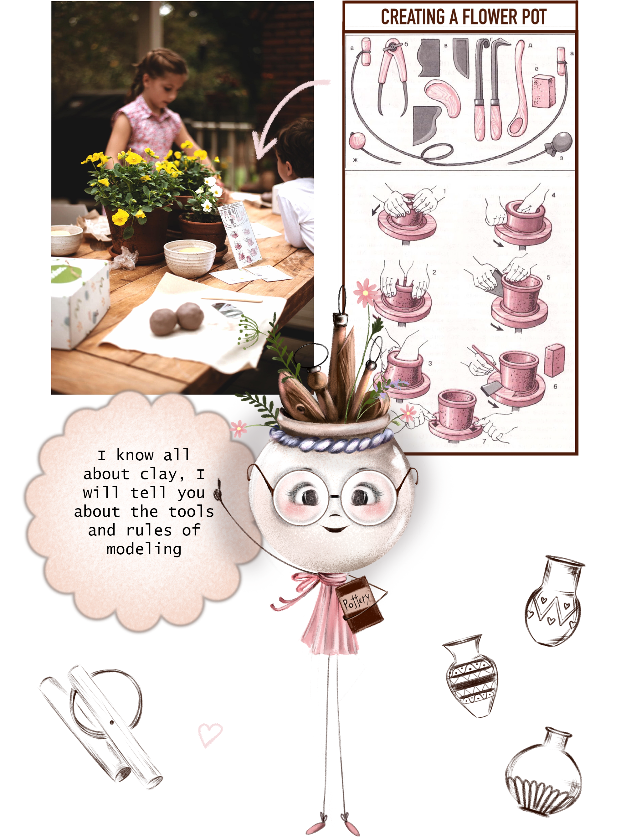 Сharacter for a pottery workshop — Изображение №4 — Иллюстрация на Dprofile