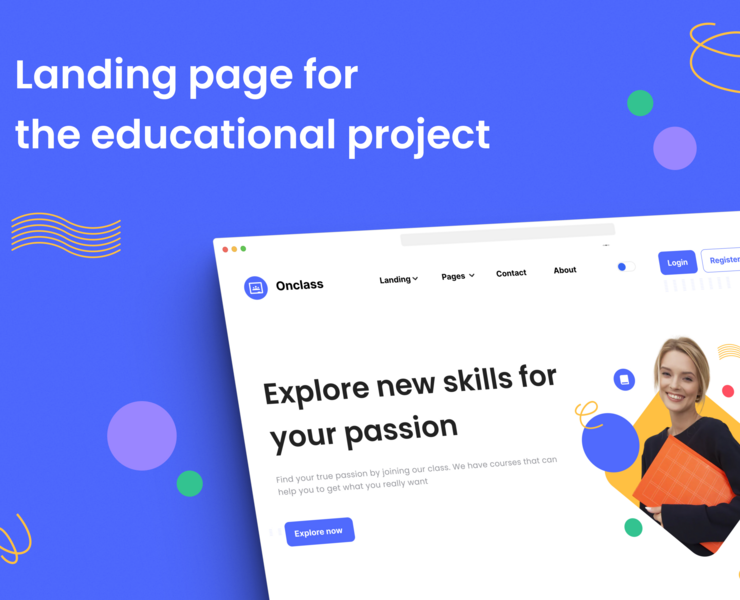 Landing page for educational platform/лендинг — Интерфейсы на Dprofile