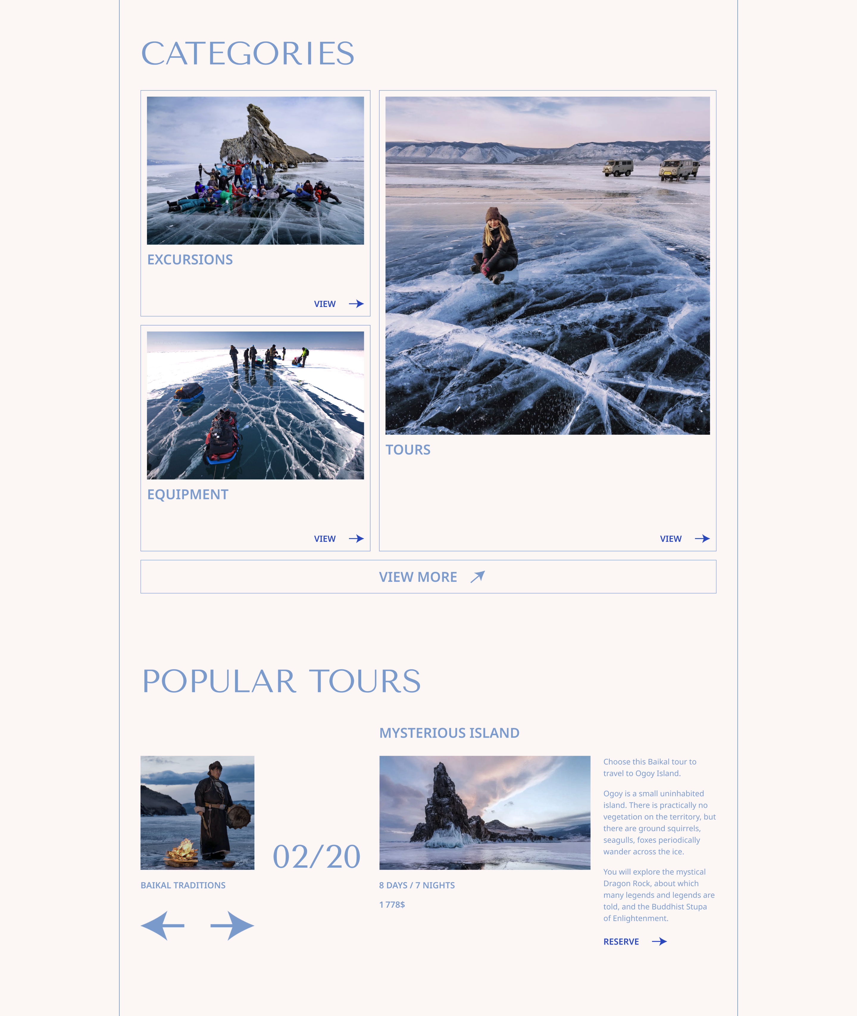 BAIKAL — Tour agency | WEBSITE REDESIGN CONCEPT — Изображение №4 — Интерфейсы, Брендинг на Dprofile