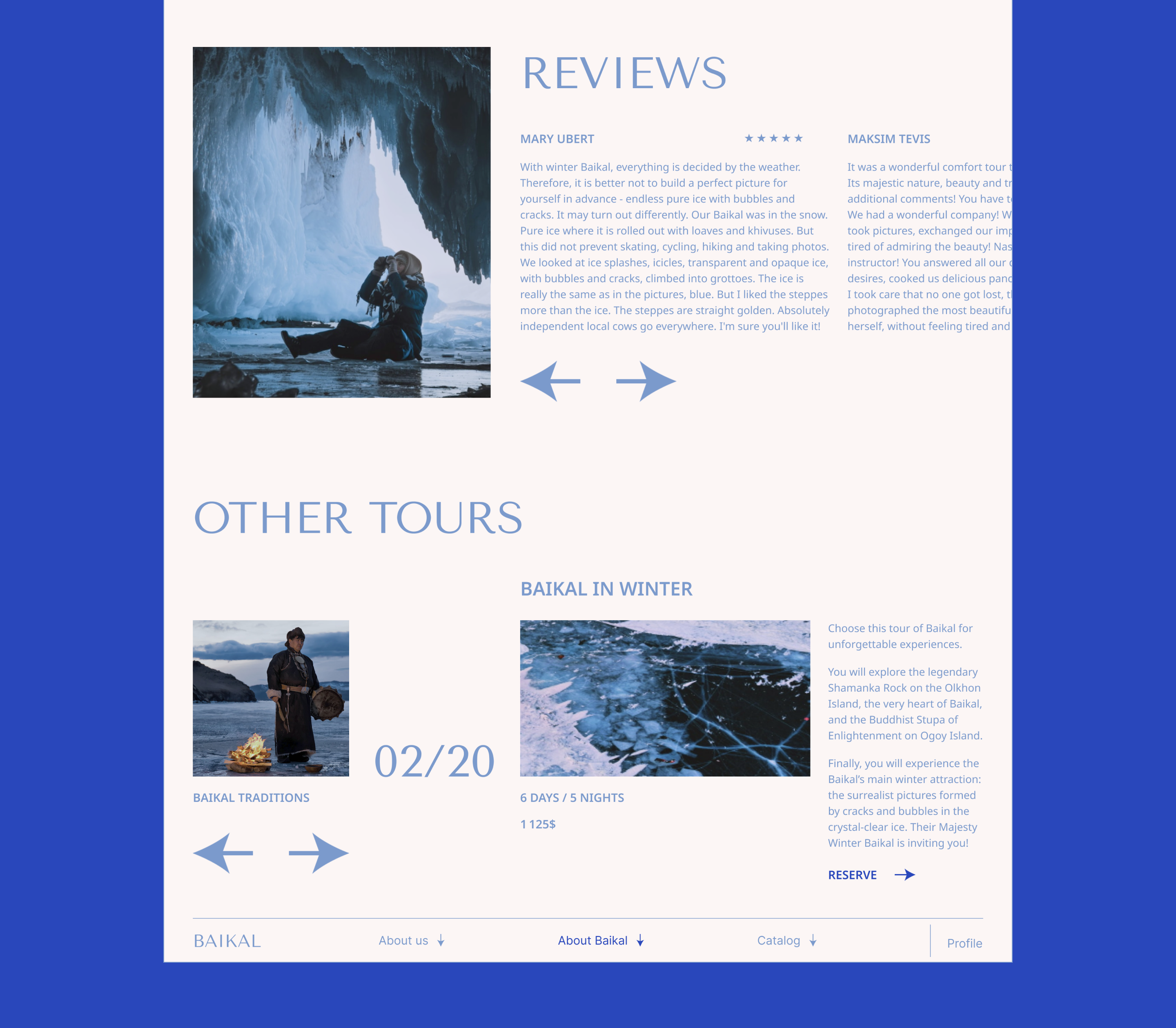 BAIKAL — Tour agency | WEBSITE REDESIGN CONCEPT — Изображение №20 — Интерфейсы, Брендинг на Dprofile