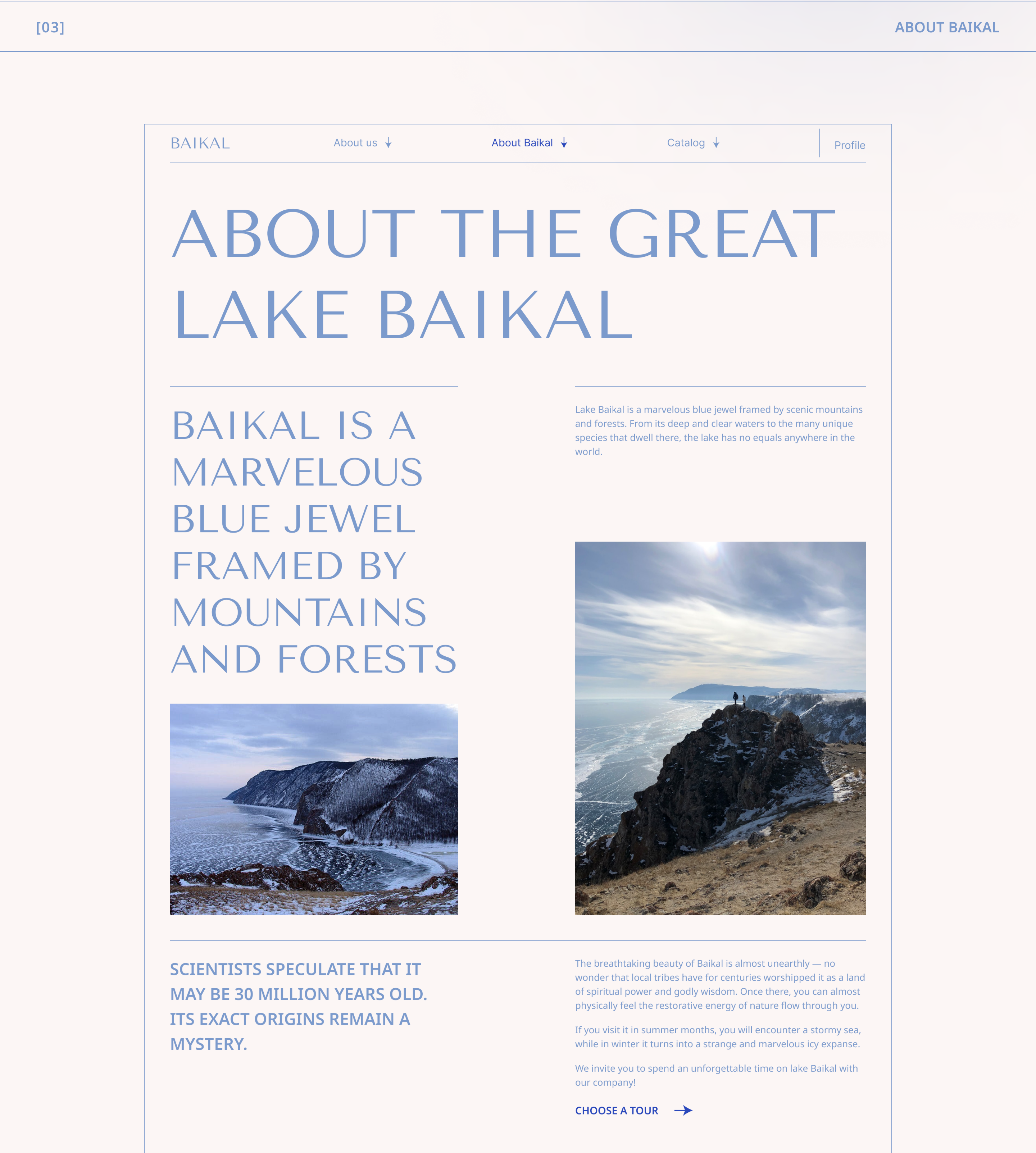 BAIKAL — Tour agency | WEBSITE REDESIGN CONCEPT — Изображение №7 — Интерфейсы, Брендинг на Dprofile