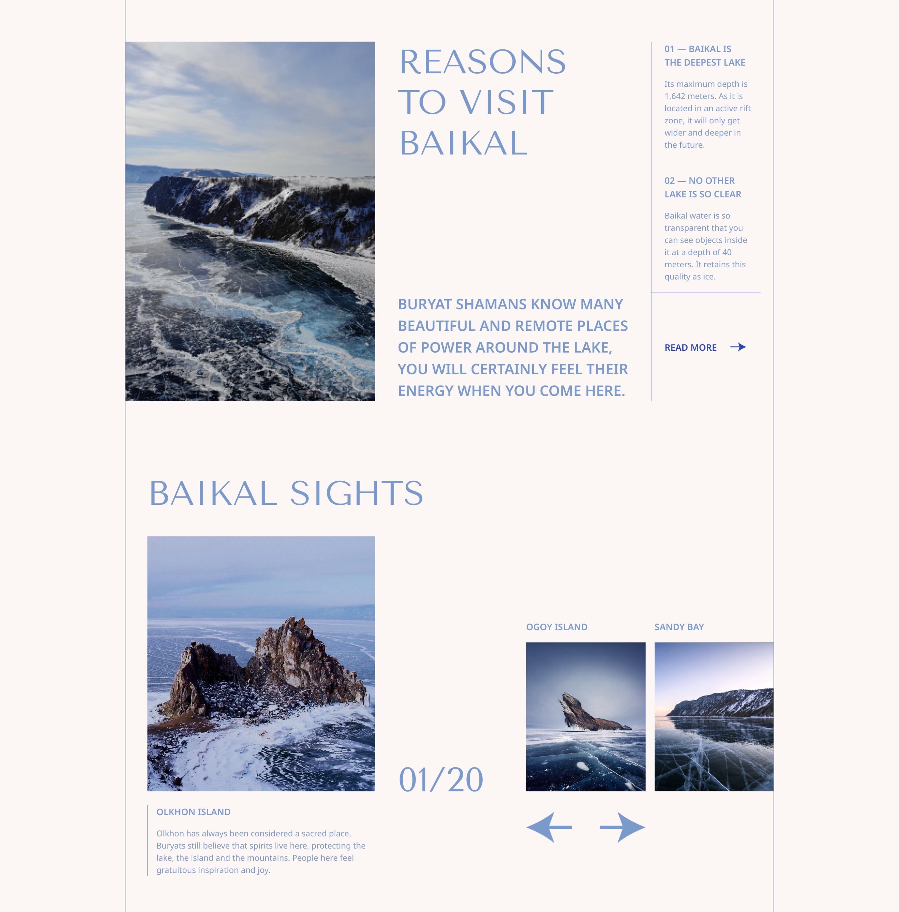BAIKAL — Tour agency | WEBSITE REDESIGN CONCEPT — Изображение №8 — Интерфейсы, Брендинг на Dprofile