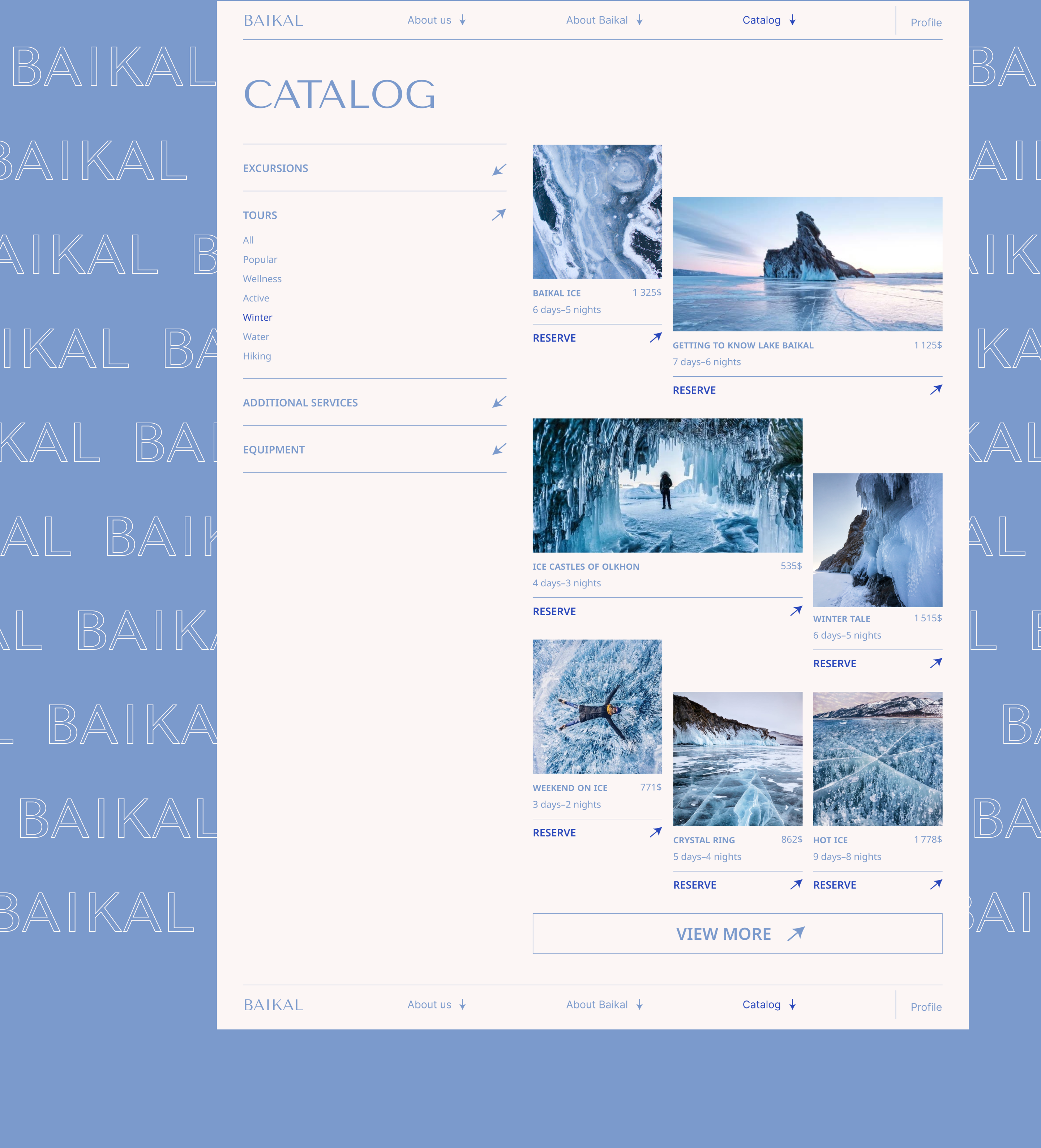 BAIKAL — Tour agency | WEBSITE REDESIGN CONCEPT — Изображение №12 — Интерфейсы, Брендинг на Dprofile