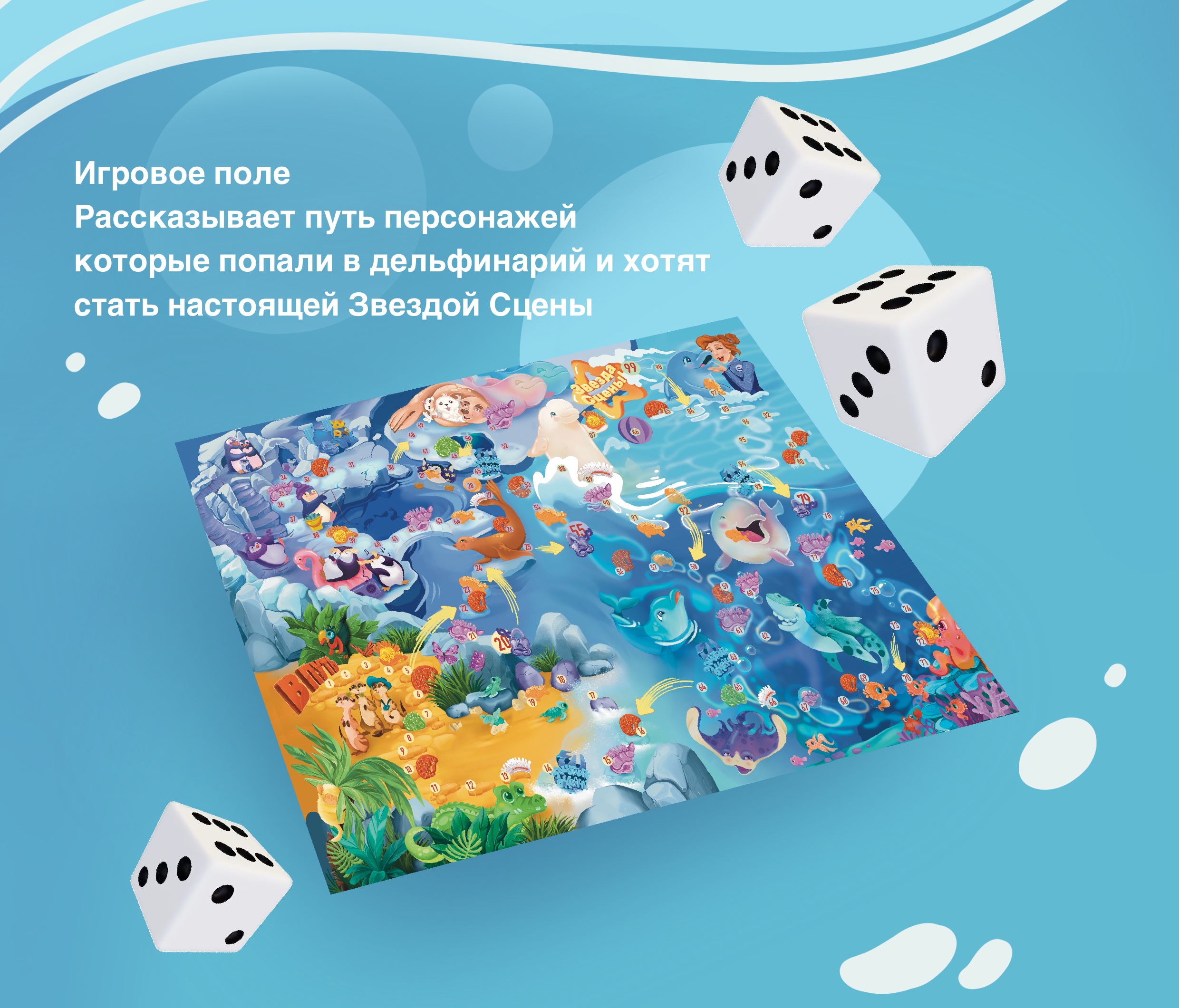 настольная игра "Путь Дельфина" ходилка — Изображение №3 — Иллюстрация на Dprofile