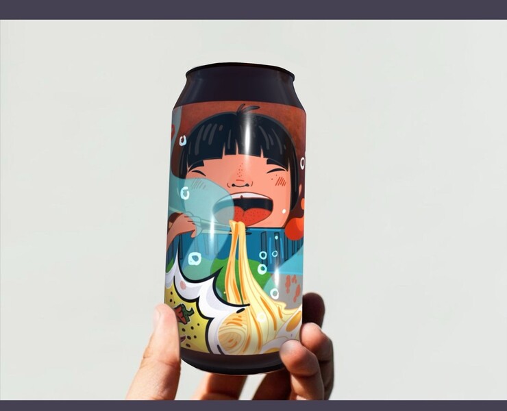 Разработка этикетки для крафтового пива со вкусом "Том ям" — Интерфейсы, Иллюстрация на Dprofile