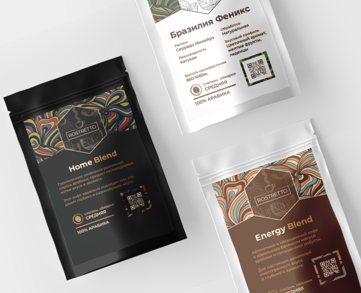 Rostretto|Дизайн упаковки и разработка фирменного стиля — Брендинг на Dprofile